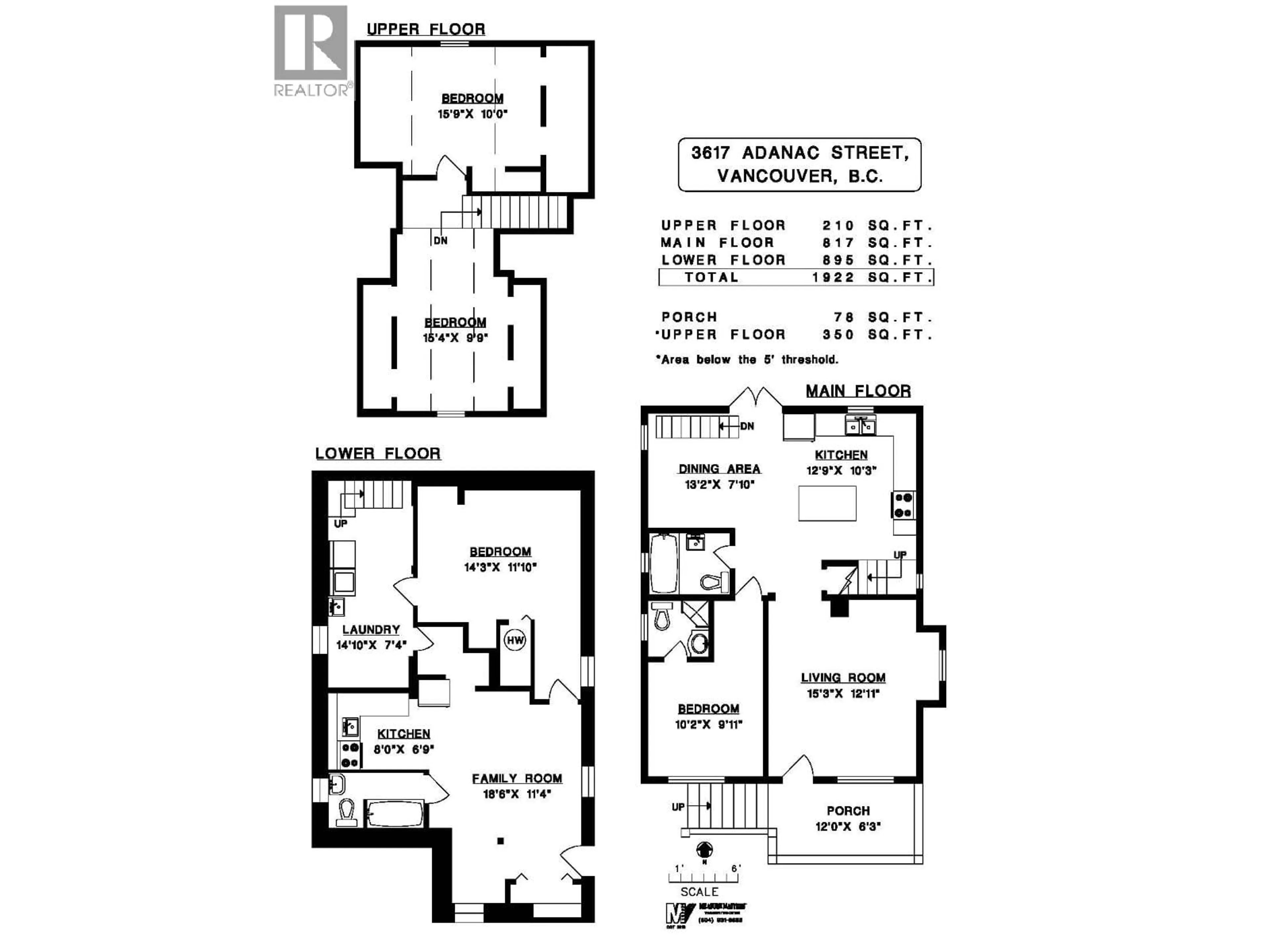 Floor plan for 3617 ADANAC STREET, Vancouver British Columbia V5K2P7