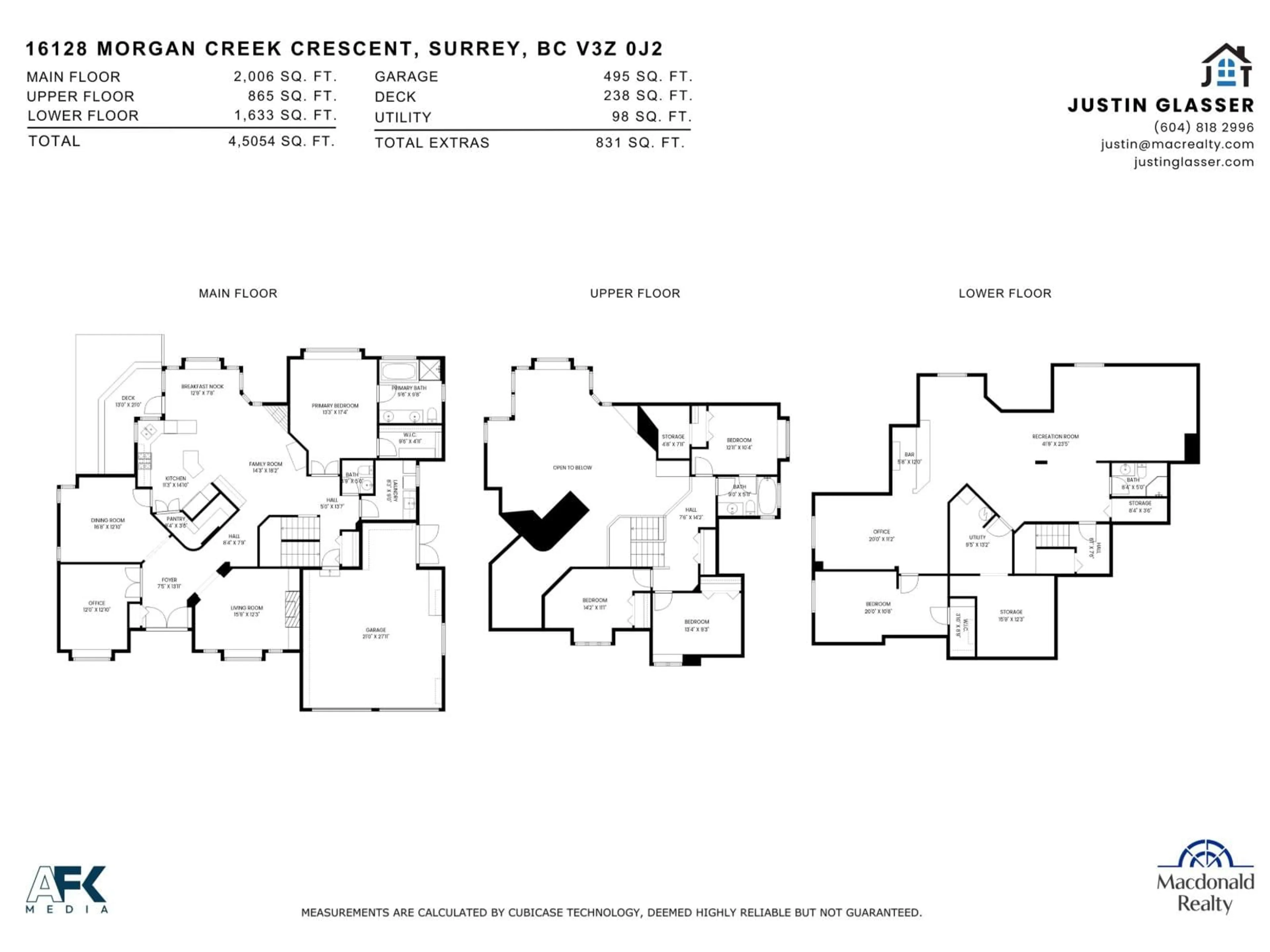 Floor plan for 16128 MORGAN CREEK CRESCENT, Surrey British Columbia V3Z0J2