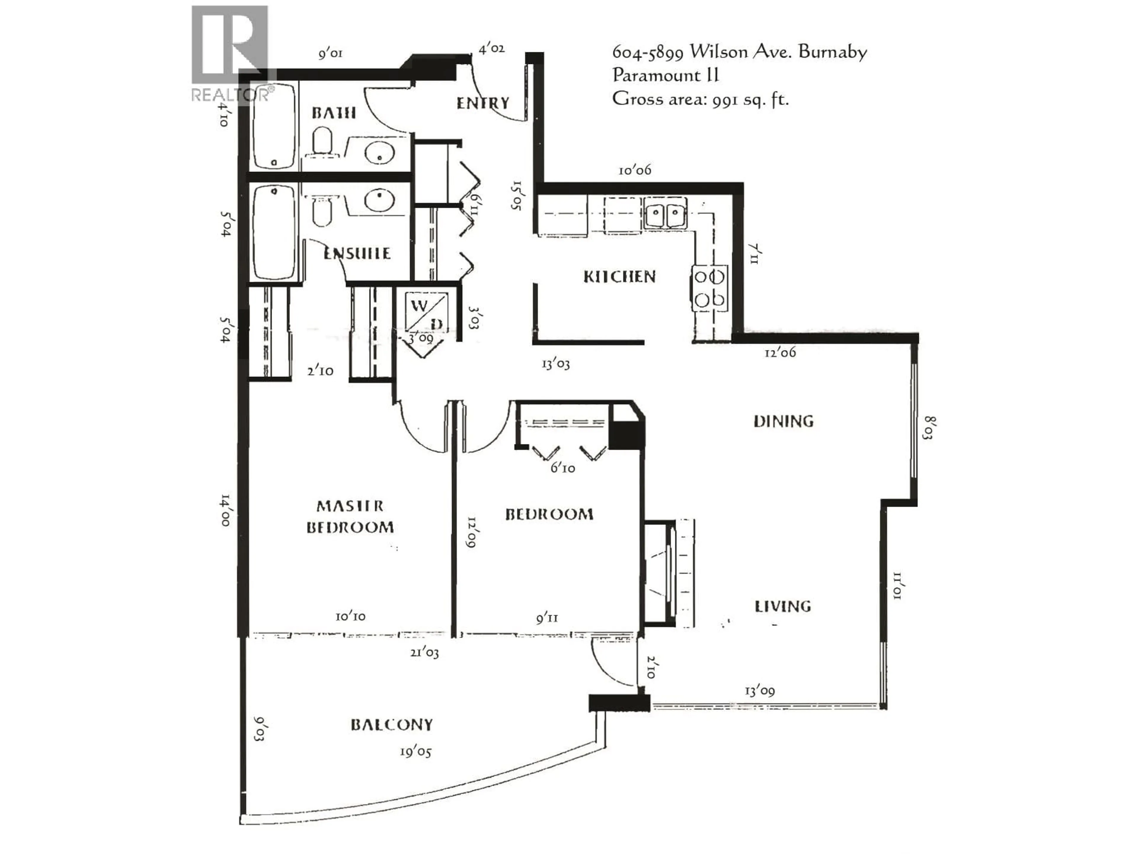 Floor plan for 604 - 5899 WILSON AVENUE, Burnaby British Columbia V5H4R9