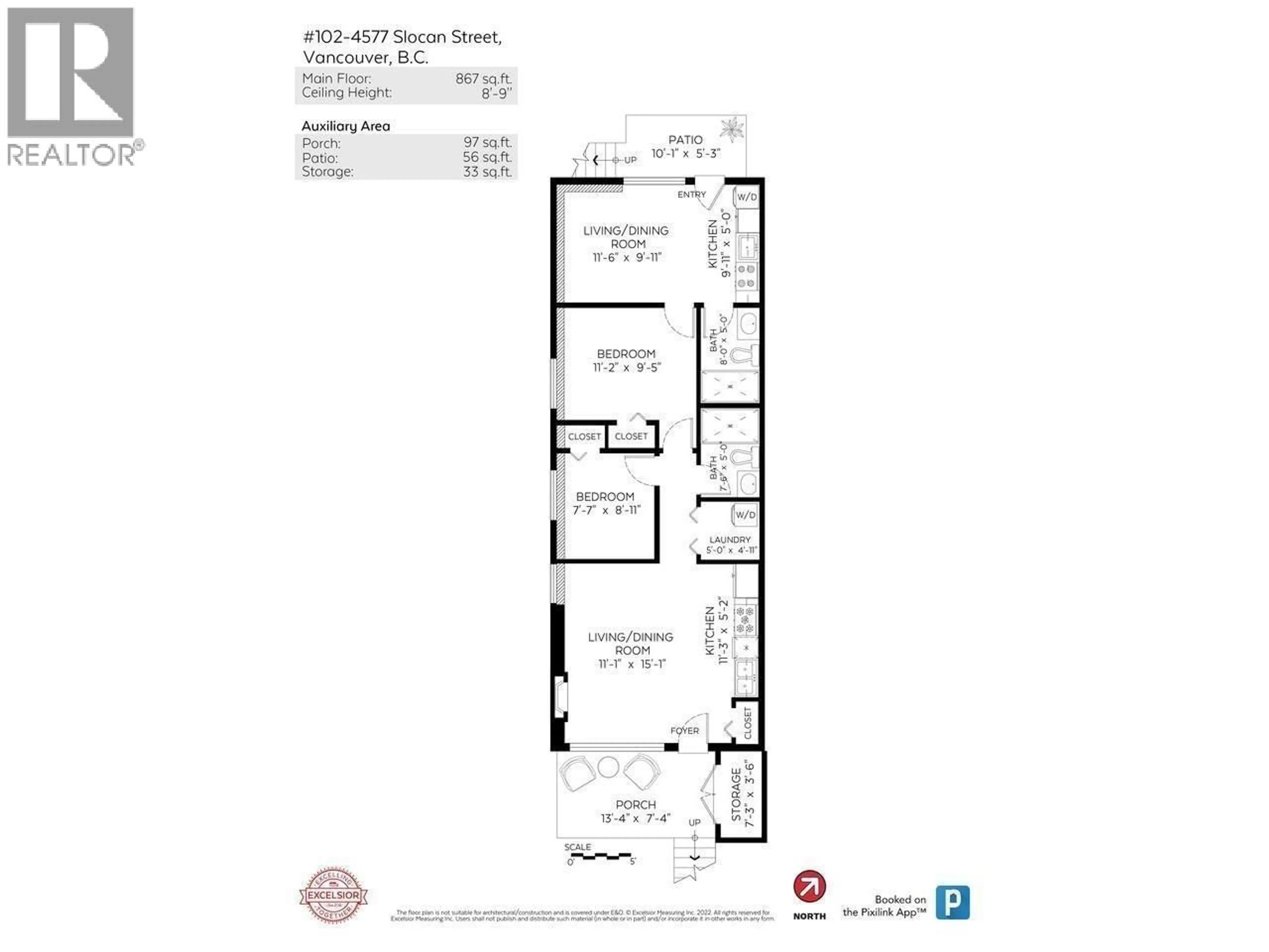 Floor plan for 102 - 4577 SLOCAN STREET, Vancouver British Columbia V5R1Z8