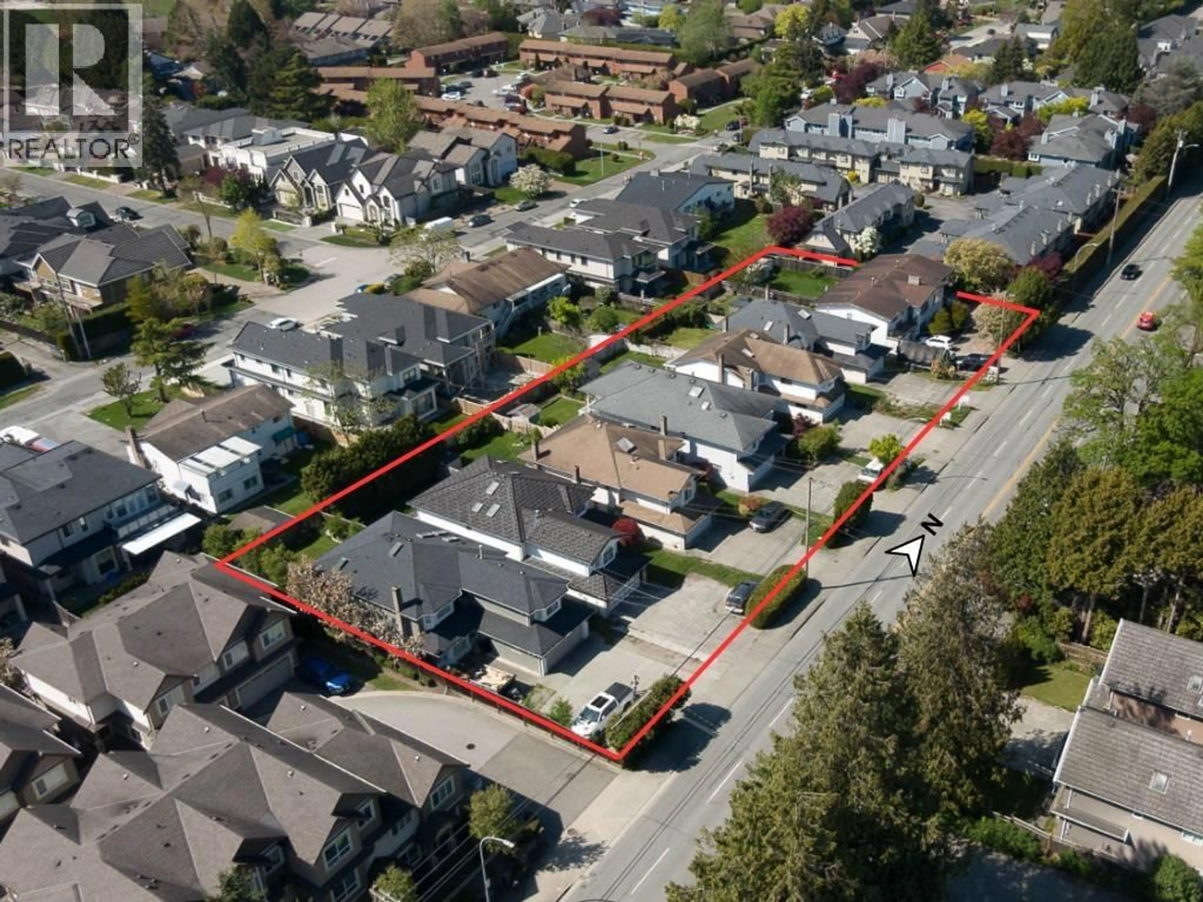 A pic from outside/outdoor area/front of a property/back of a property/a pic from drone, street for 7411 NO. 2 ROAD, Richmond British Columbia V7C3L7