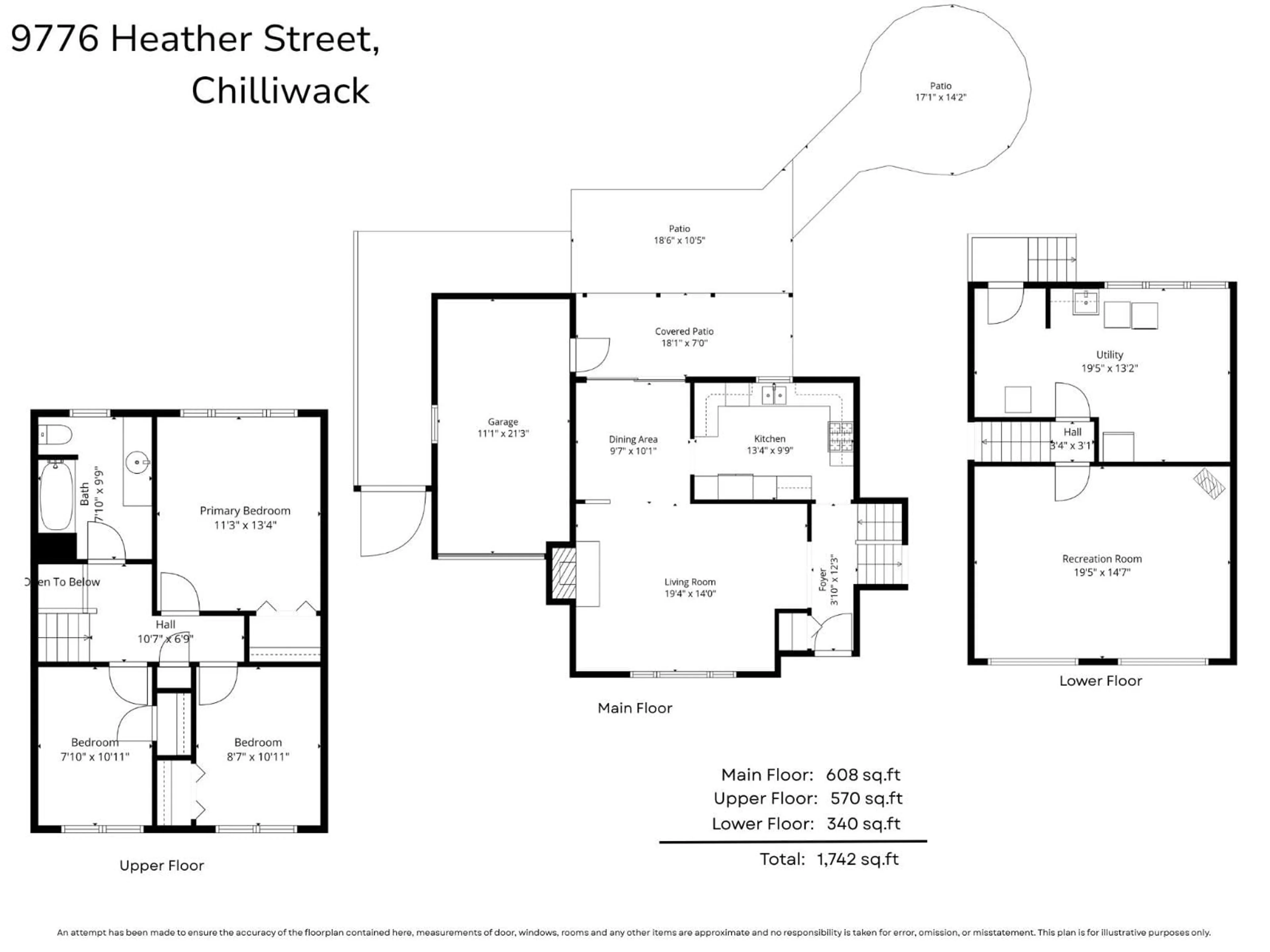 Floor plan for 9776 HEATHER STREET, Chilliwack British Columbia V2P5M6