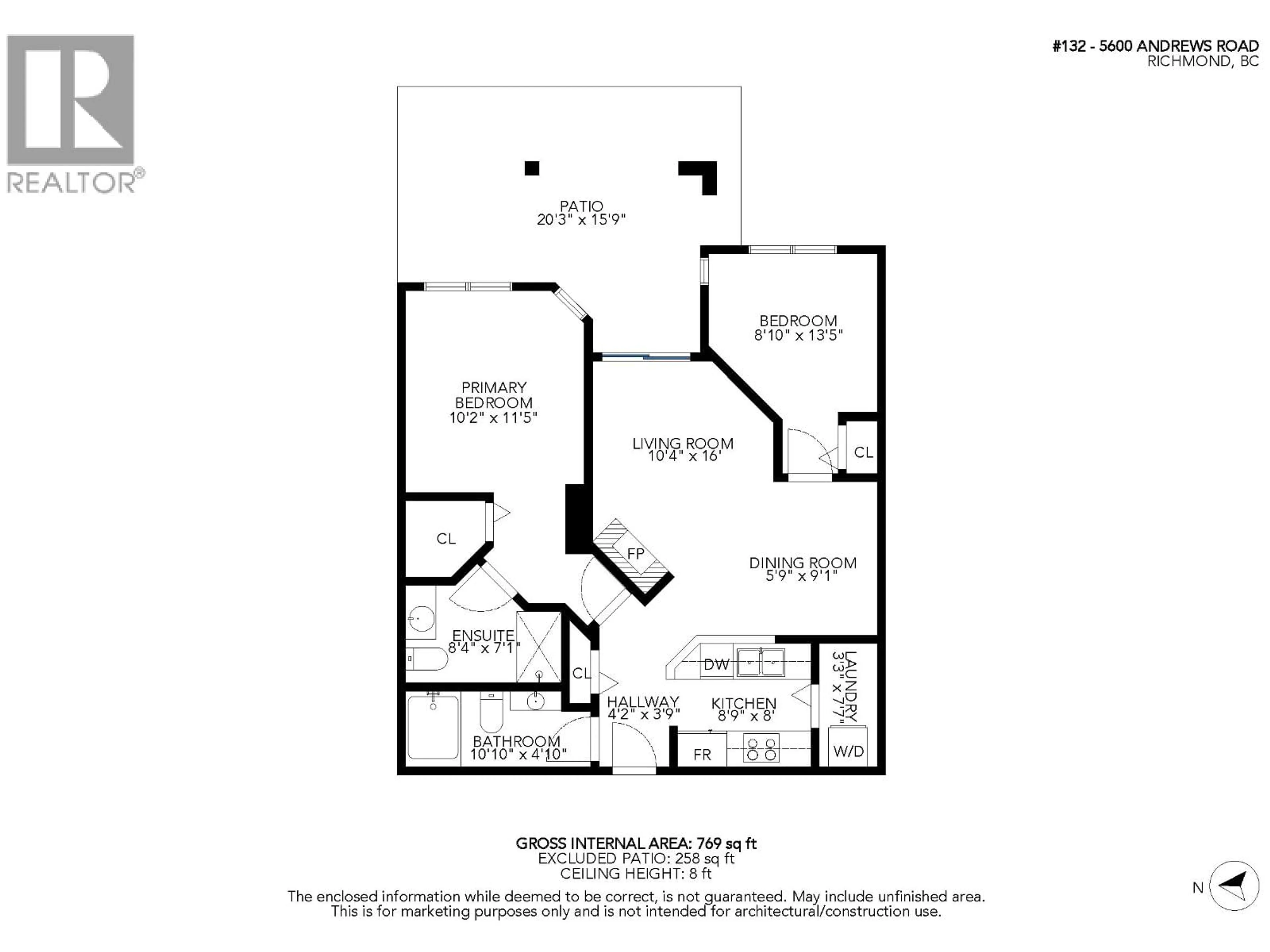 Floor plan for 132 - 5600 ANDREWS ROAD, Richmond British Columbia V7E6N1