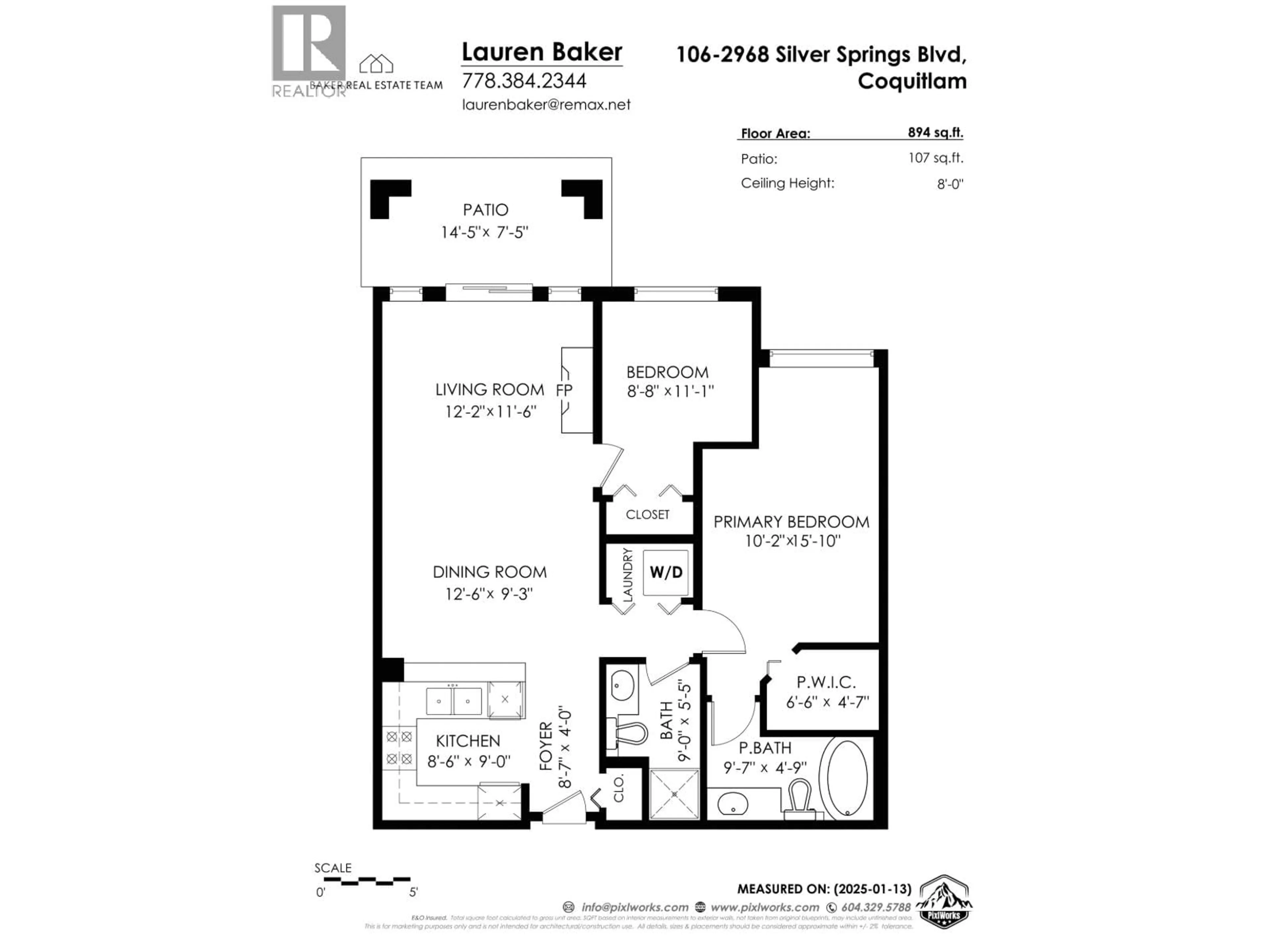 Floor plan for 106 - 2968 SILVER SPRINGS BOULEVARD, Coquitlam British Columbia V3E3S2