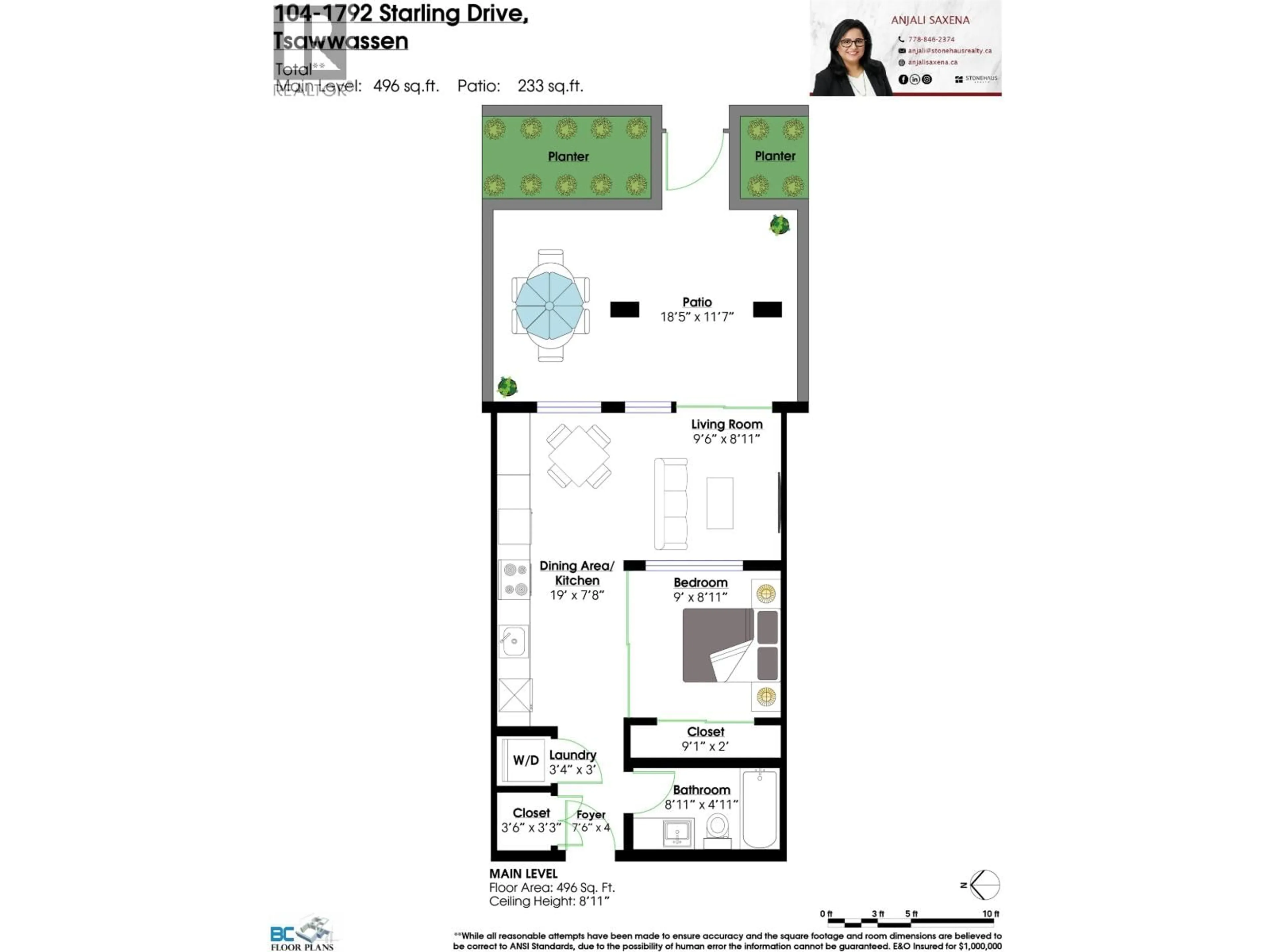 Floor plan for 104 - 1792 STARLING DRIVE, Tsawwassen British Columbia V4M0E4