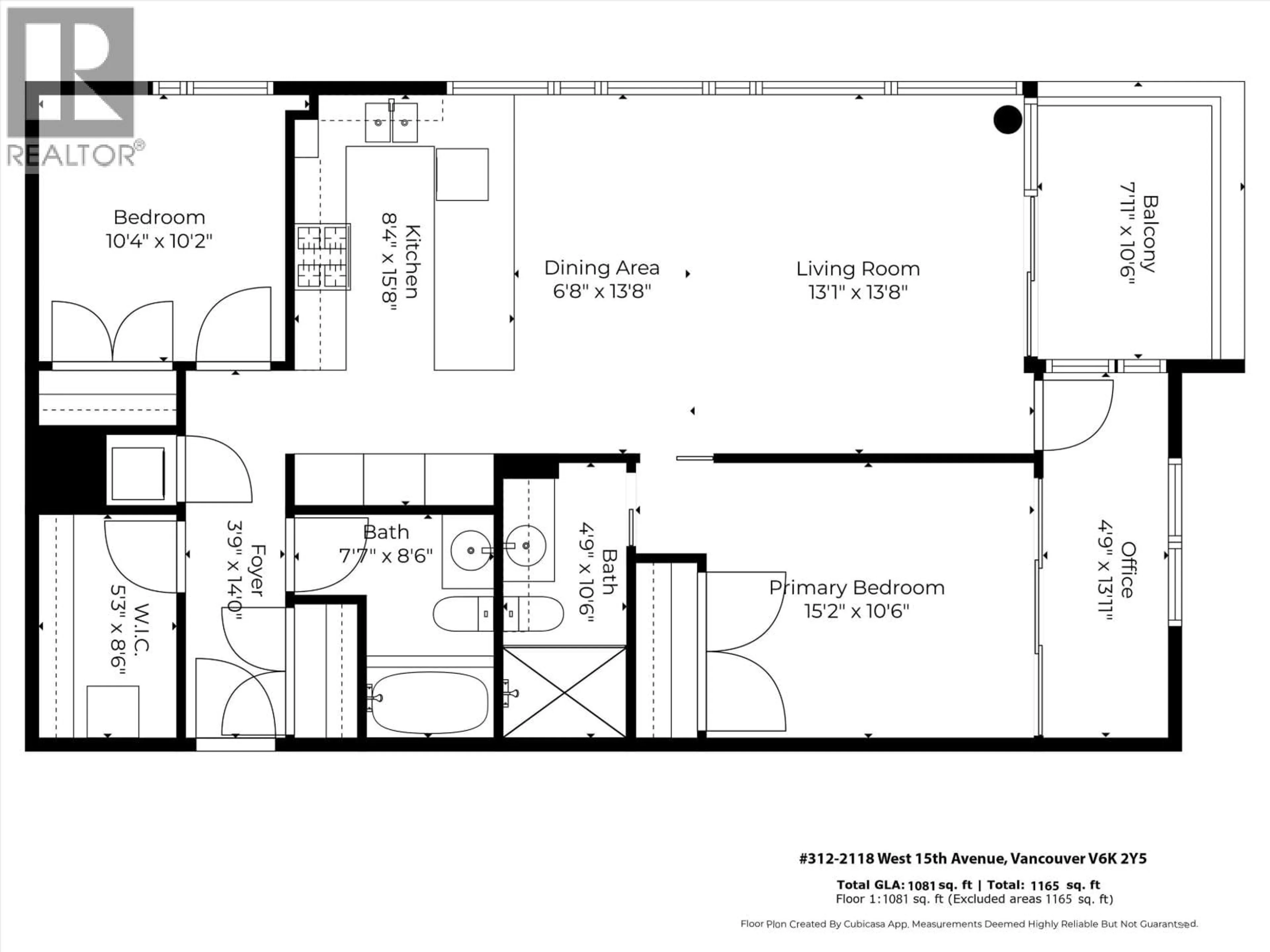 Floor plan for 312 - 2118 15TH AVENUE, Vancouver British Columbia V6K2Y5