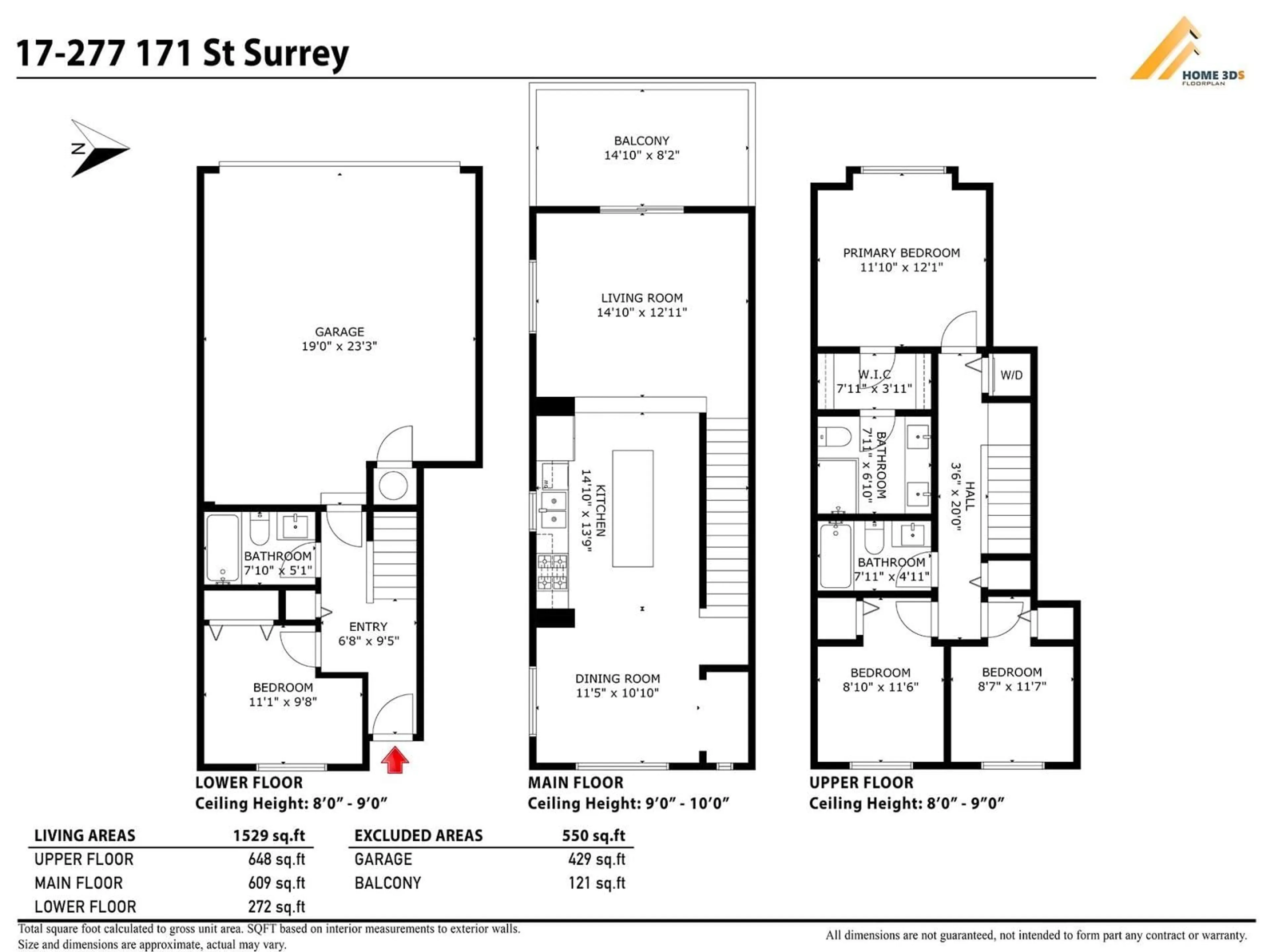 Floor plan for 17 - 277 171 STREET, Surrey British Columbia V3Z9P4