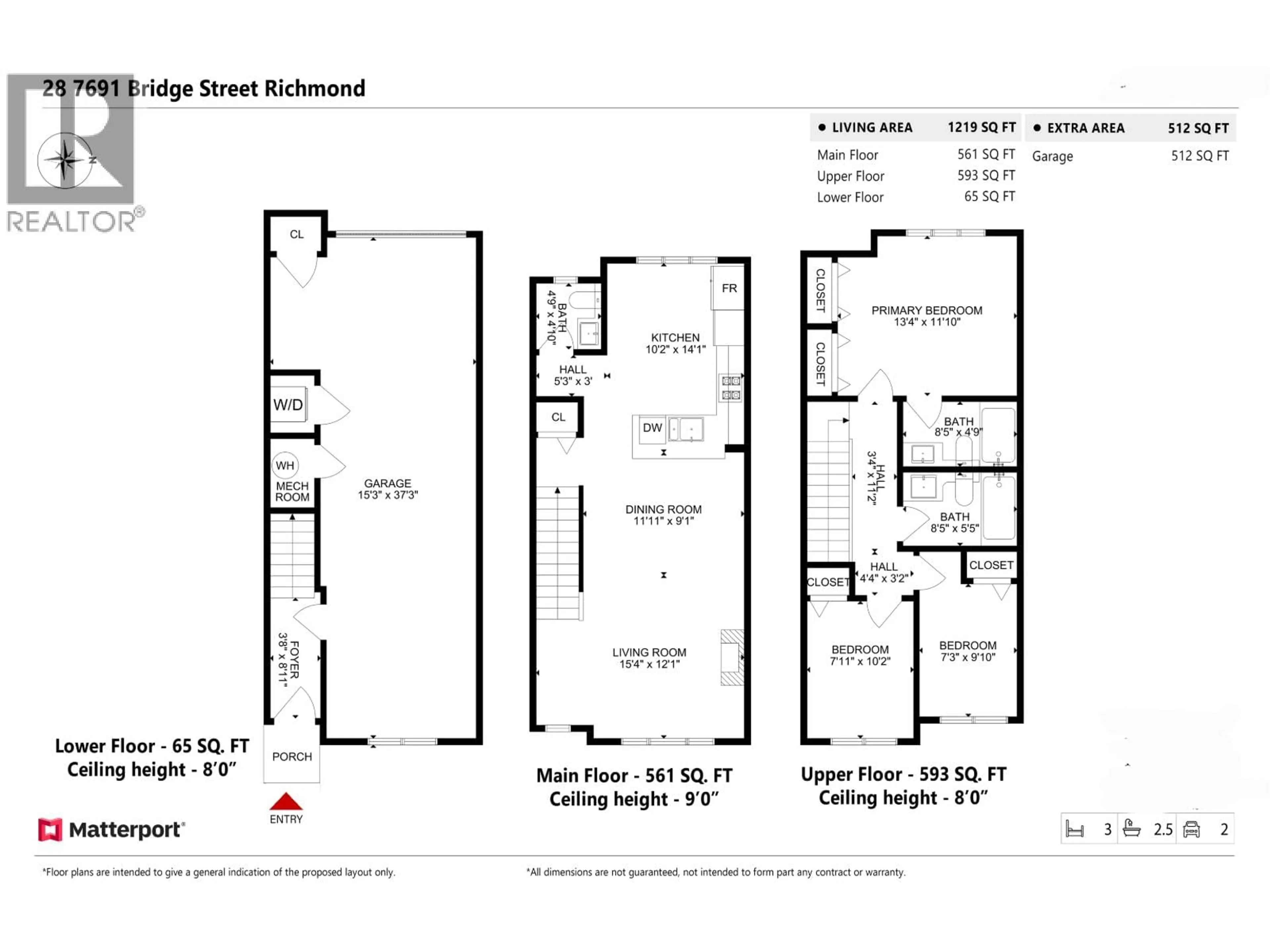 Floor plan for 28 - 7691 BRIDGE STREET, Richmond British Columbia V6Y2S6