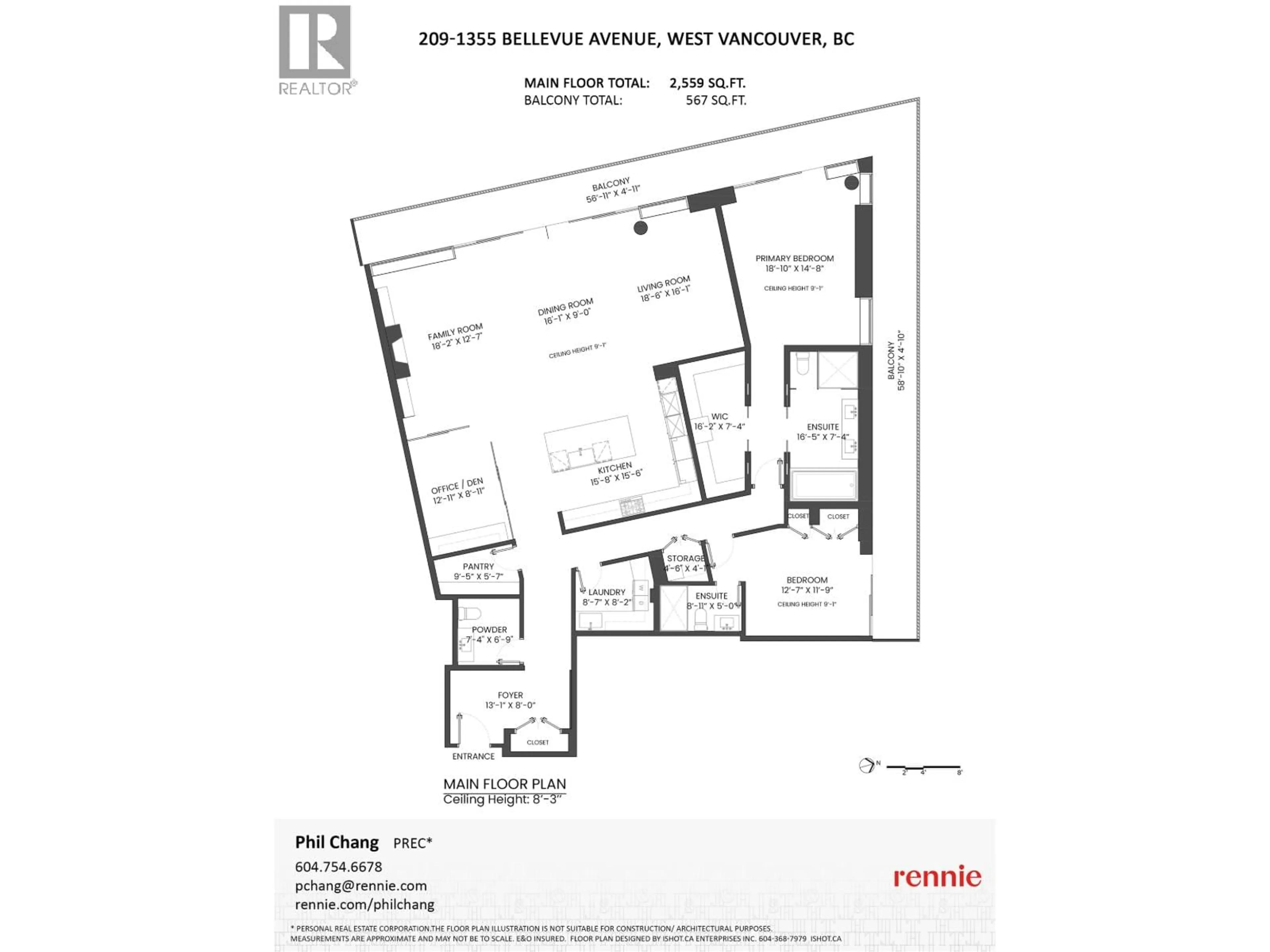 Floor plan for 209 - 1355 BELLEVUE AVENUE, West Vancouver British Columbia V7T0B4