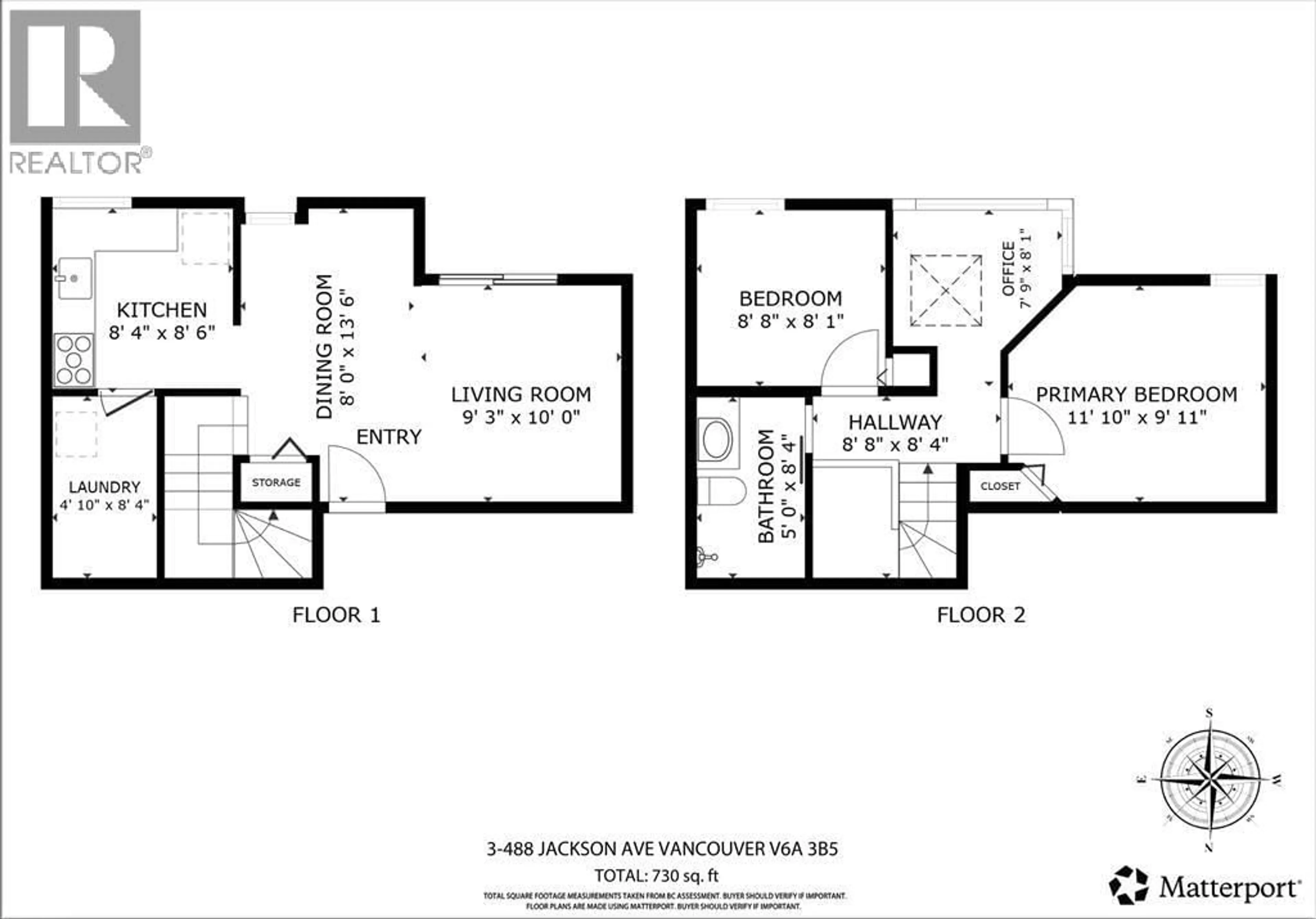 Floor plan for 3 - 488 JACKSON AVENUE, Vancouver British Columbia V6A3B5