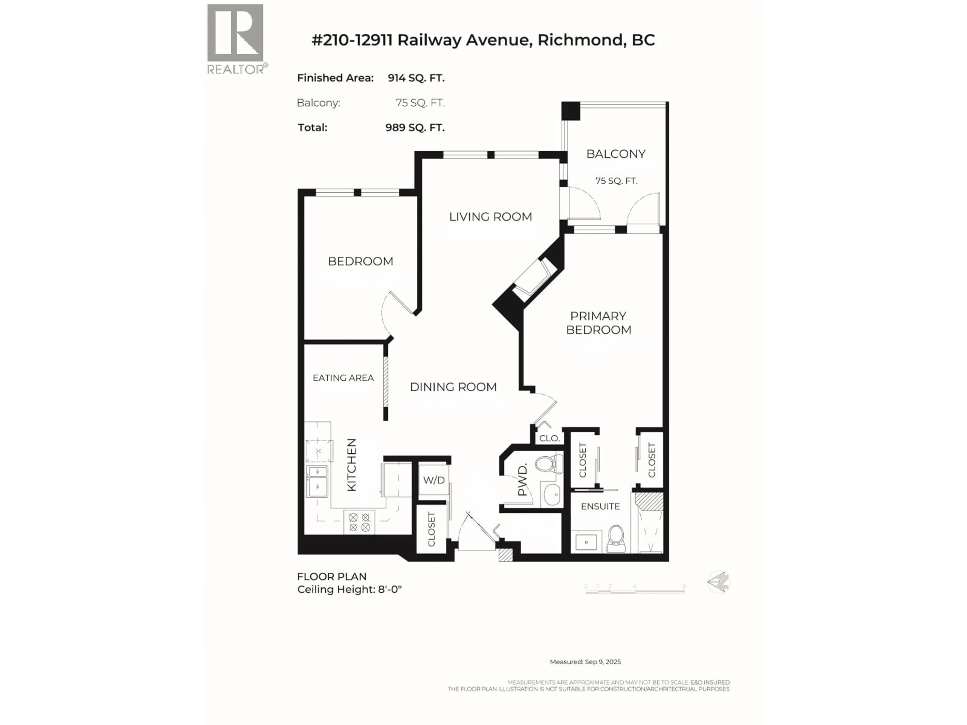 Floor plan for 210 - 12911 RAILWAY AVENUE, Richmond British Columbia V7E6L8