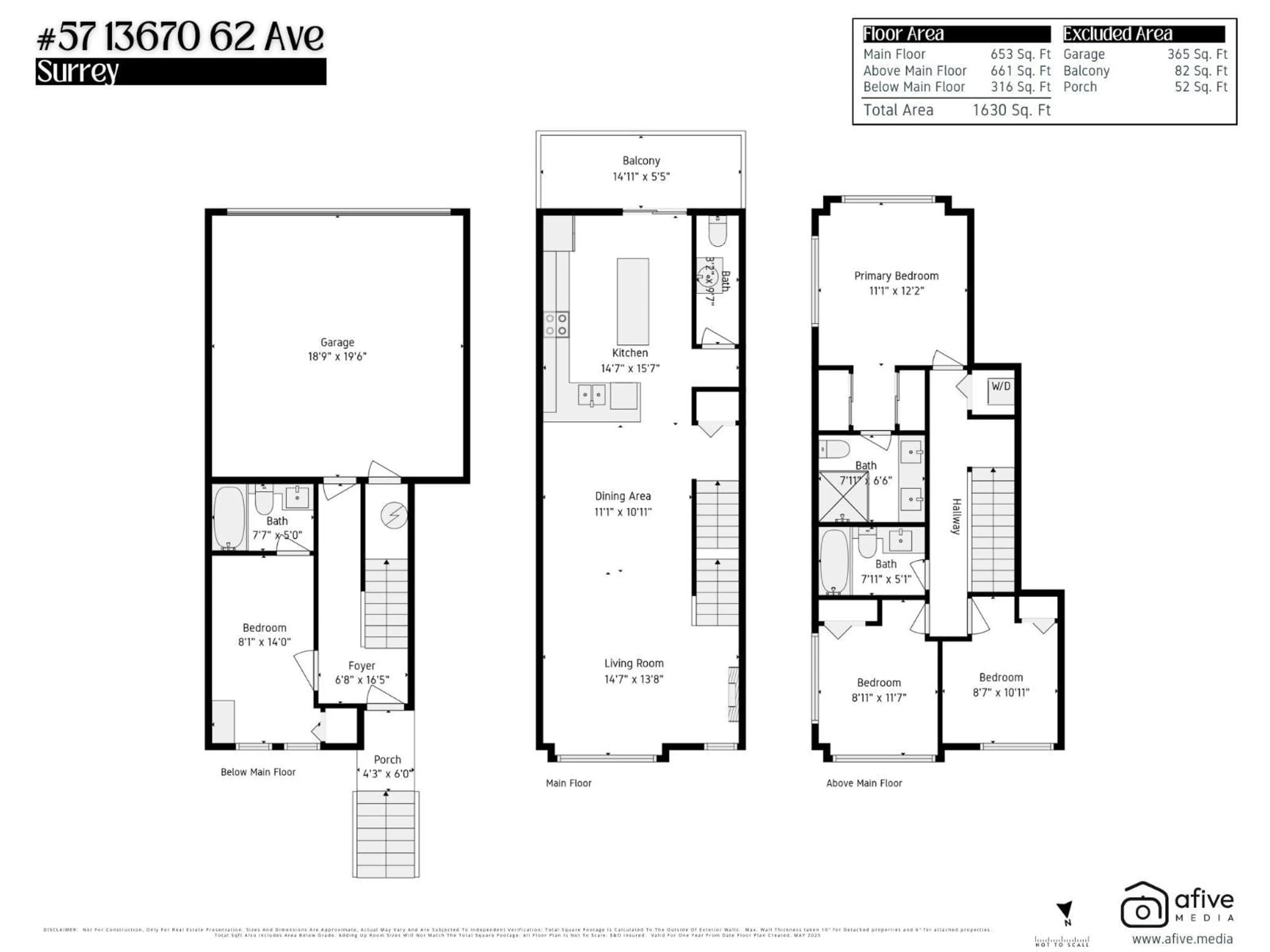 Floor plan for 57 - 13670 62 AVENUE, Surrey British Columbia V3X0H8