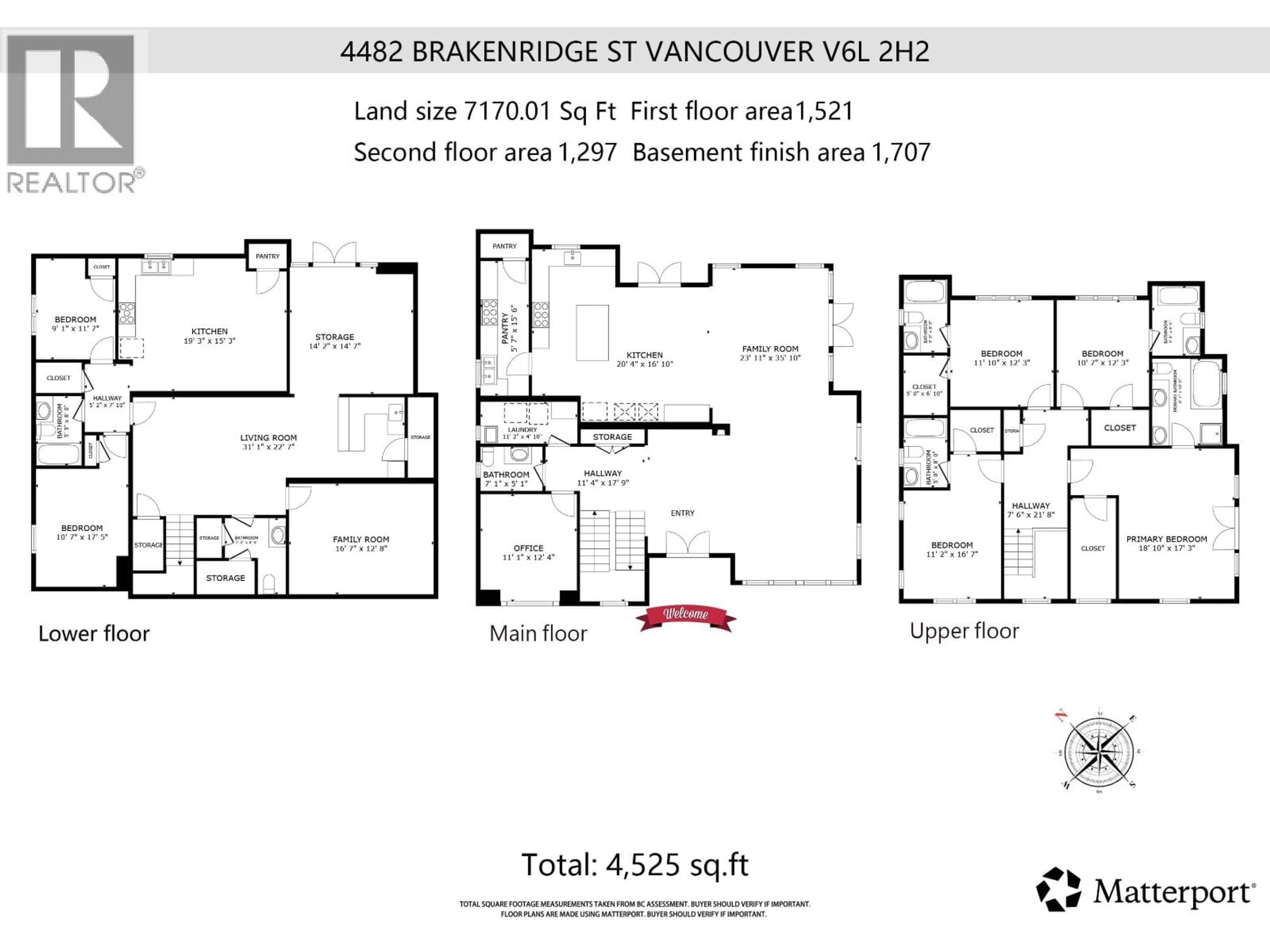 Floor plan for 4482 BRAKENRIDGE STREET, Vancouver British Columbia V6L2H2