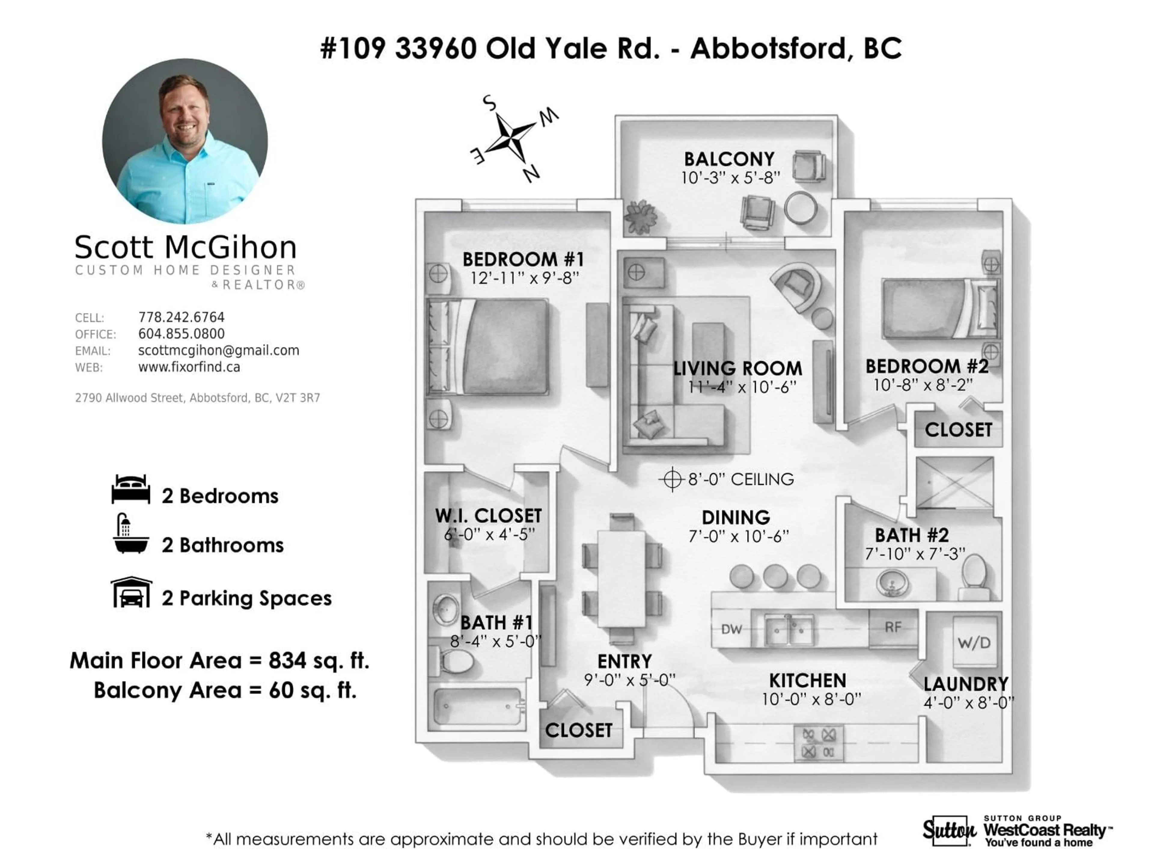 Floor plan for 109 - 33960 OLD YALE ROAD, Abbotsford British Columbia V2S2J9
