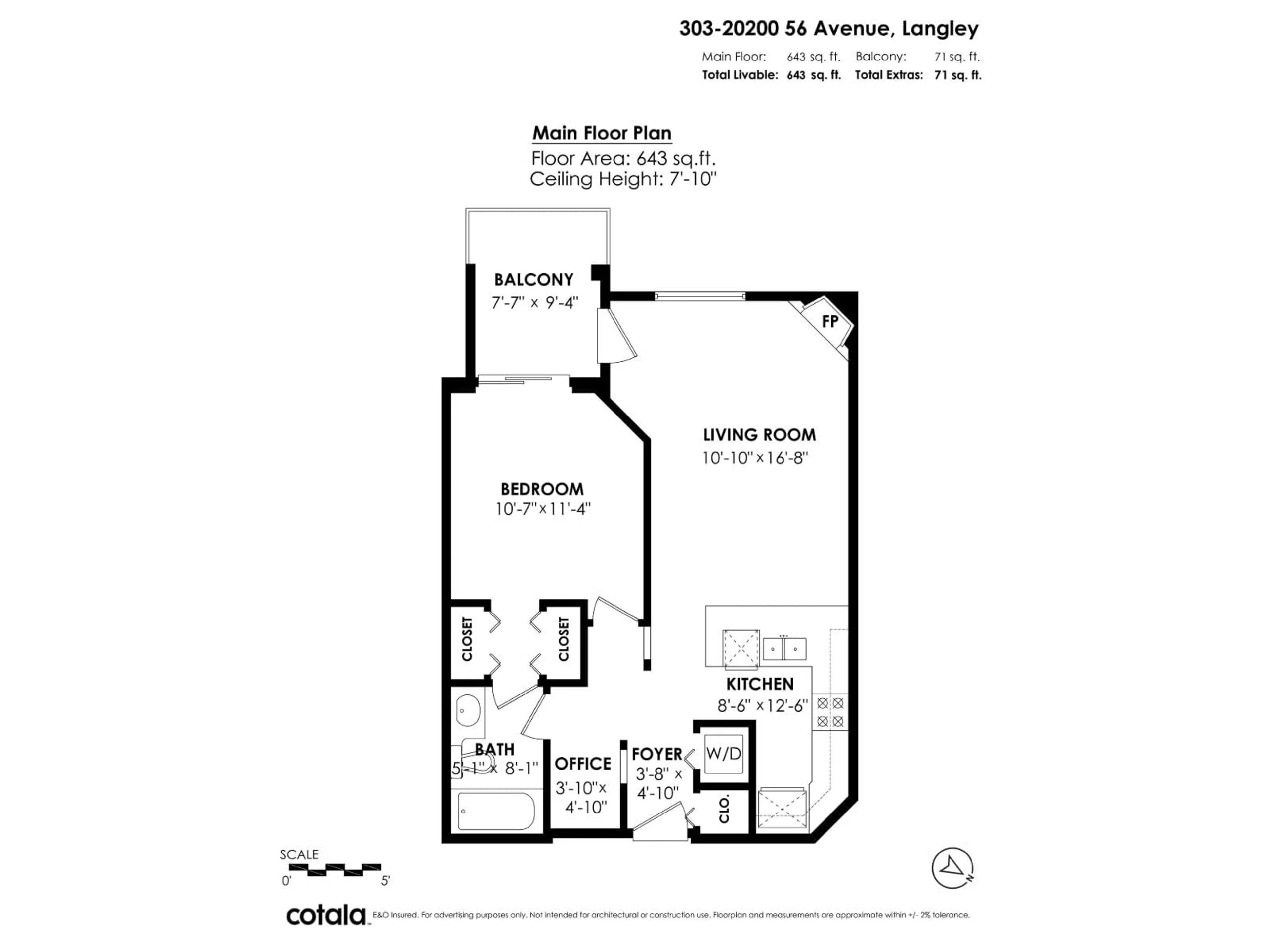 Floor plan for 303 - 20200 56 AVENUE, Langley British Columbia V3A8S1