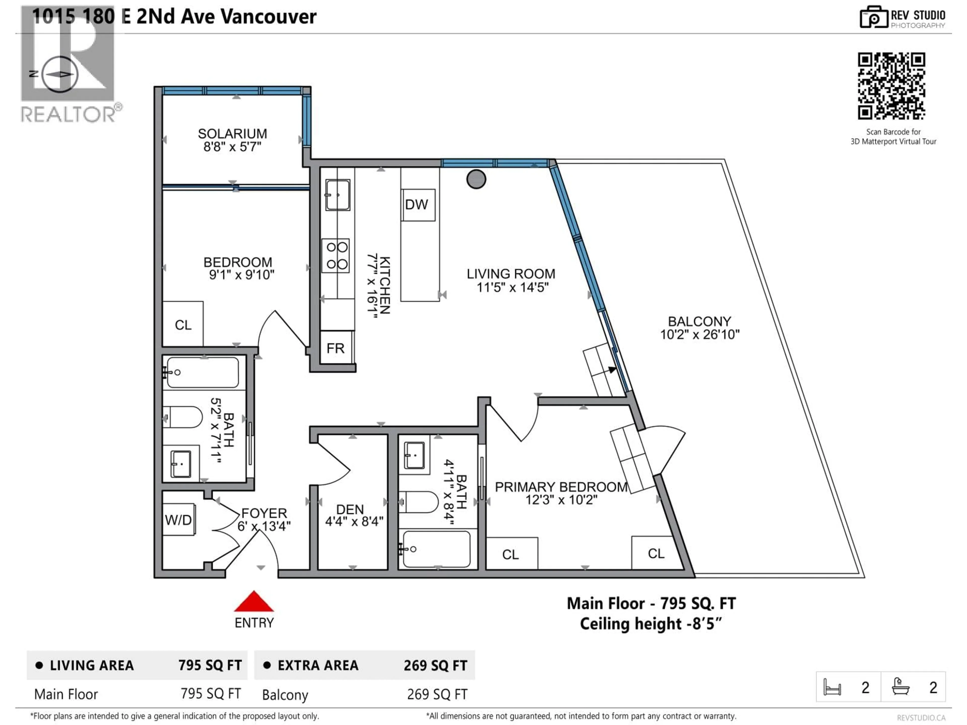 Floor plan for 1015 - 180 2ND AVENUE, Vancouver British Columbia V5T0K4