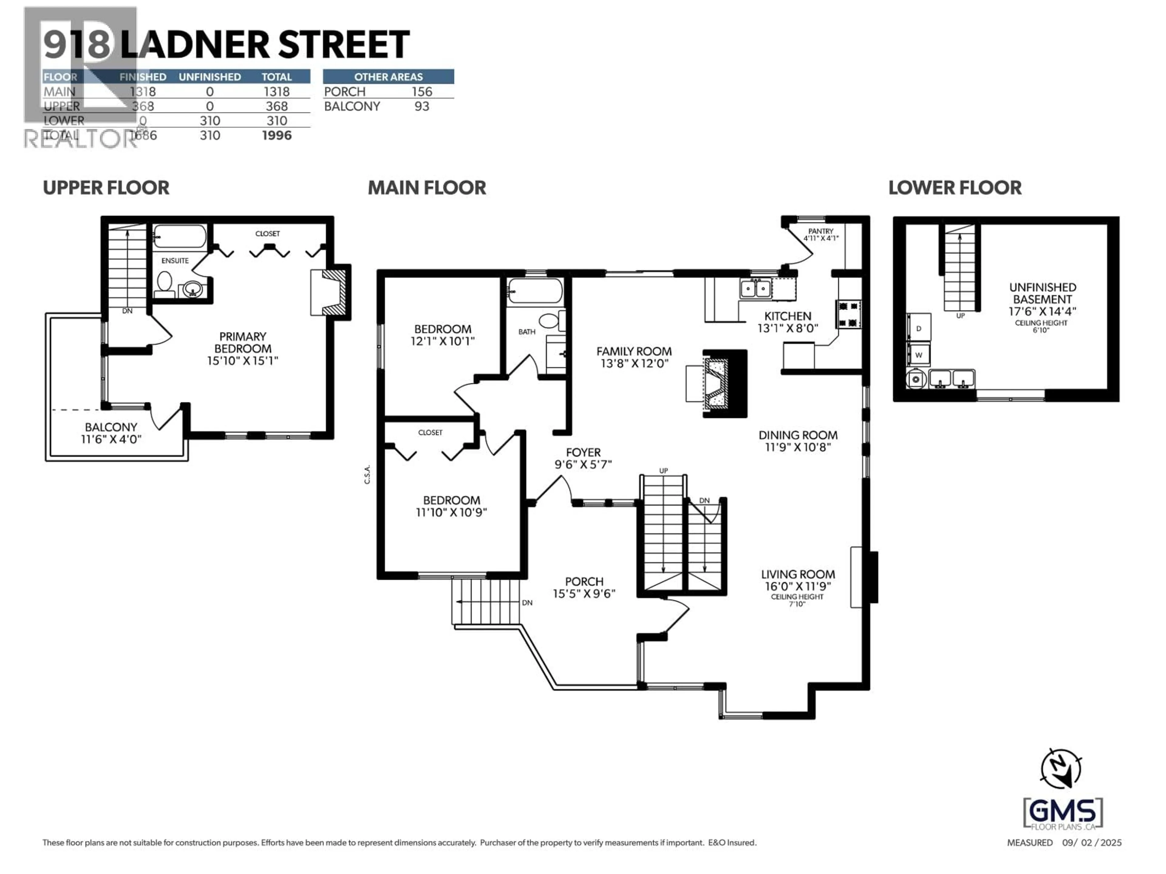 Floor plan for 918 LADNER STREET, New Westminster British Columbia V3L4W4
