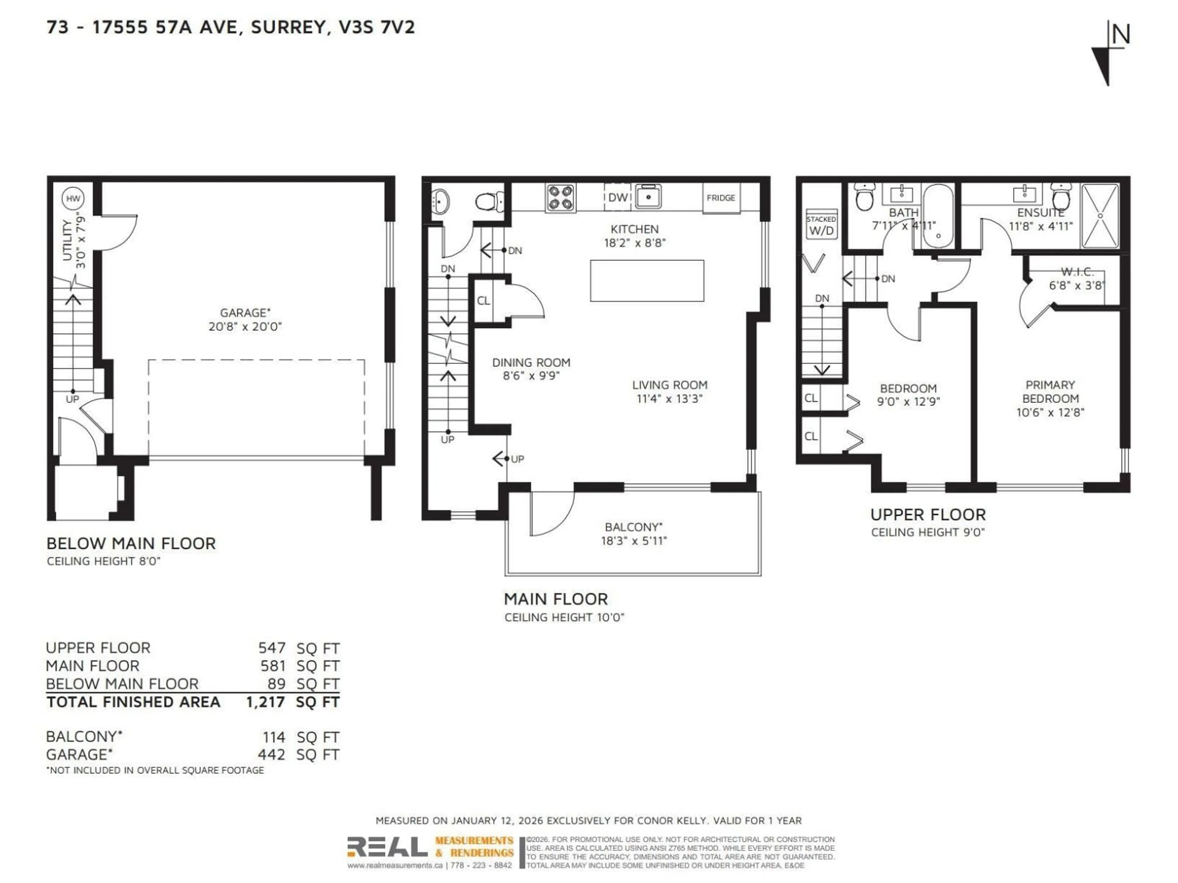 Floor plan for 73 - 17555 57A AVENUE, Surrey British Columbia V3S7V2