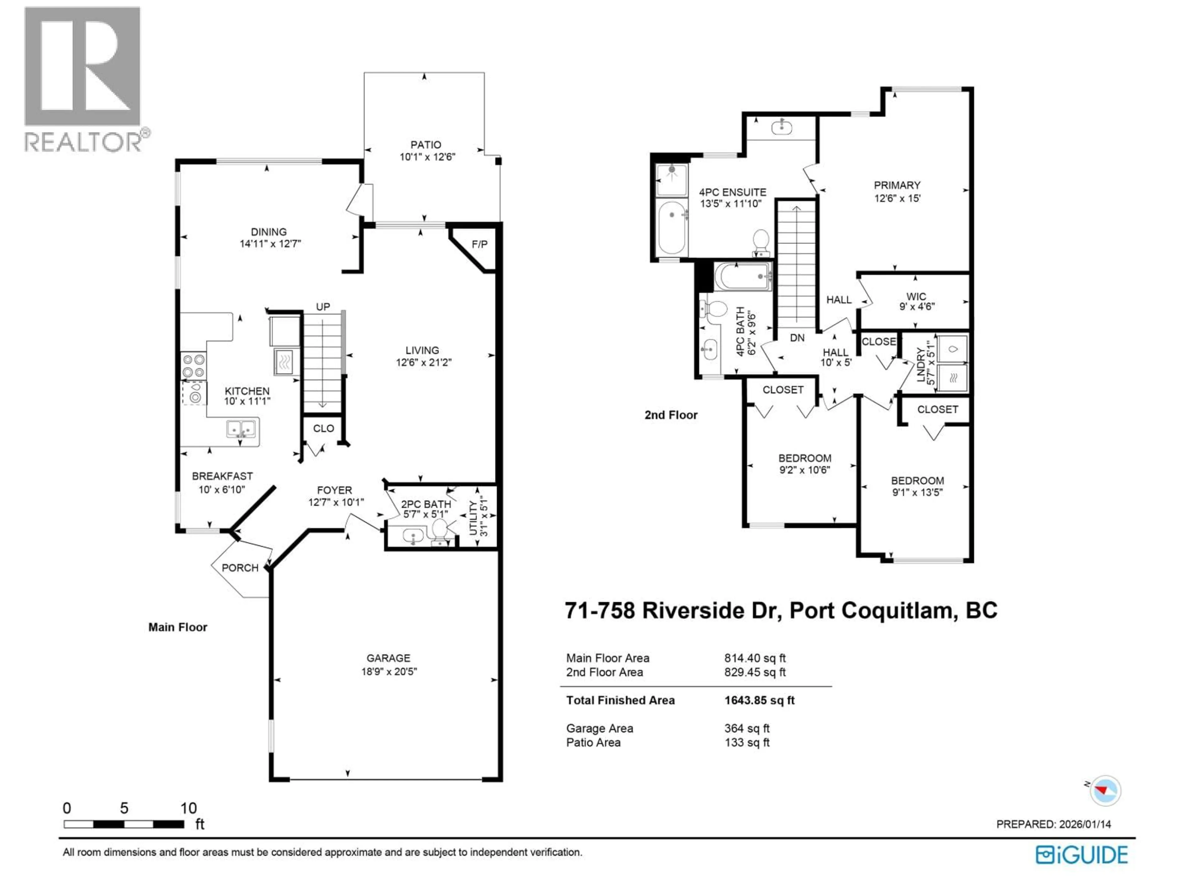 Floor plan for 71 - 758 RIVERSIDE DRIVE, Port Coquitlam British Columbia V3B7V8