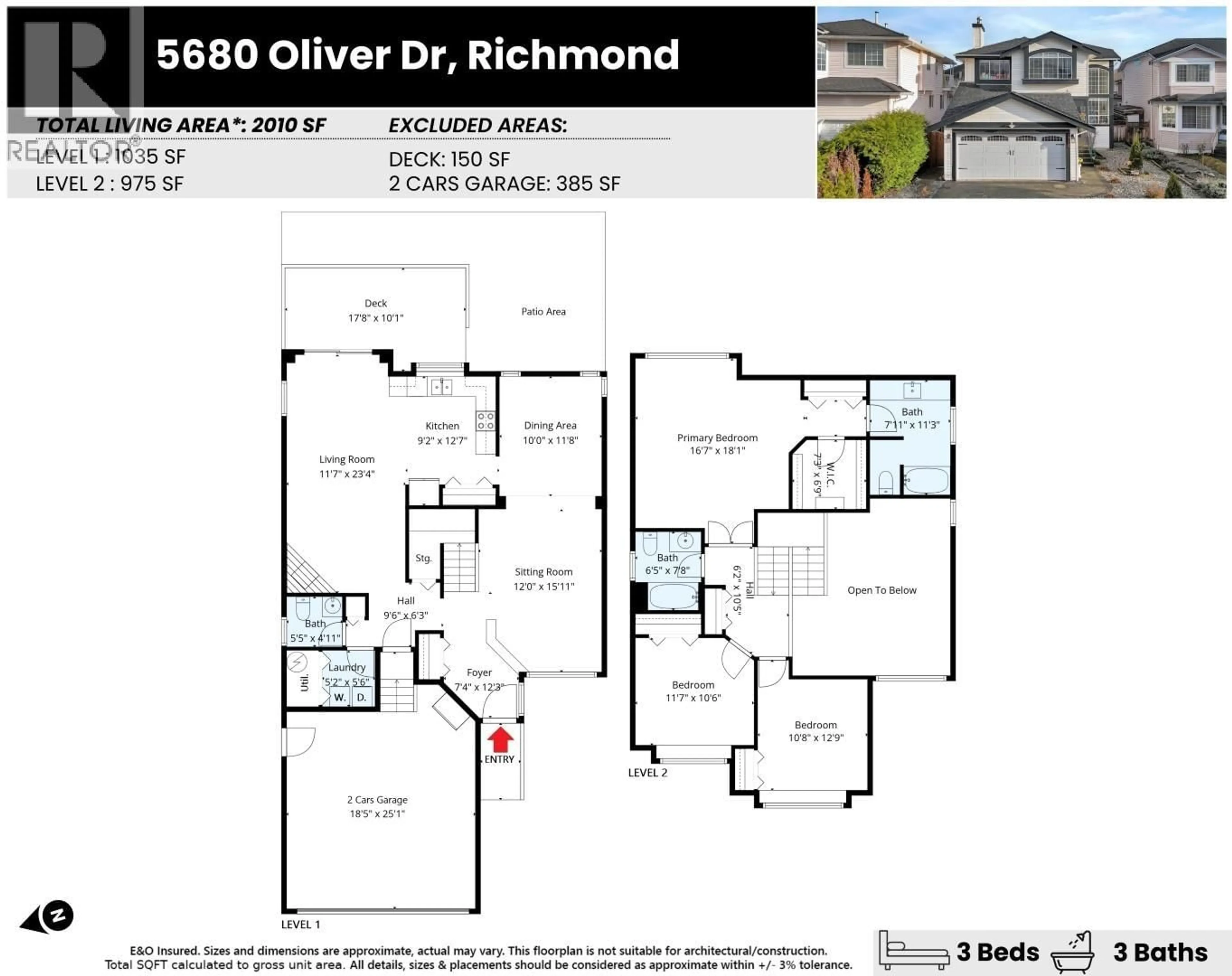 Floor plan for 5680 OLIVER DRIVE, Richmond British Columbia V6V2P2