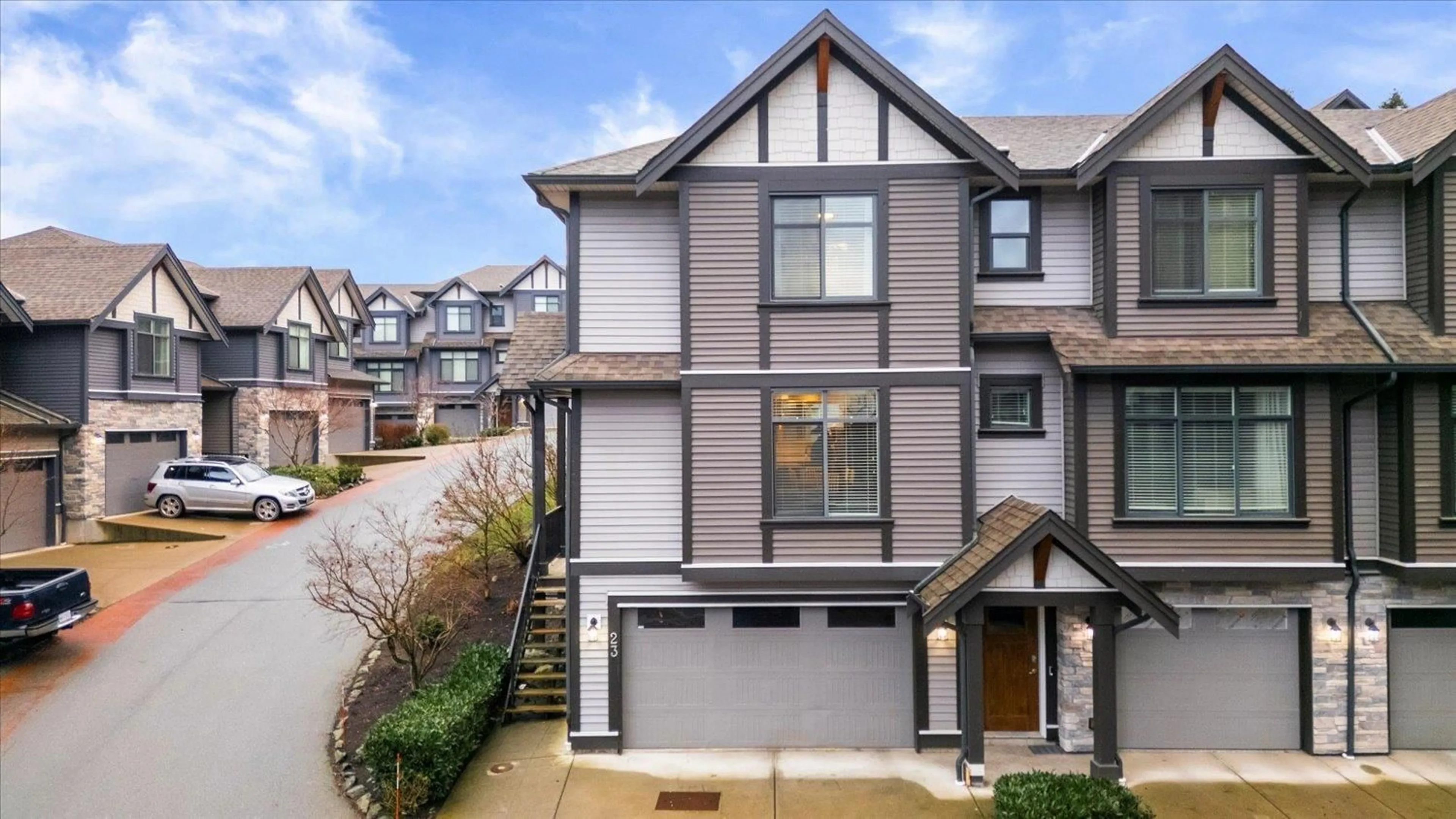 A pic from outside/outdoor area/front of a property/back of a property/a pic from drone, street for 23 - 5756 PROMONTORY ROAD, Chilliwack British Columbia V2R0V8