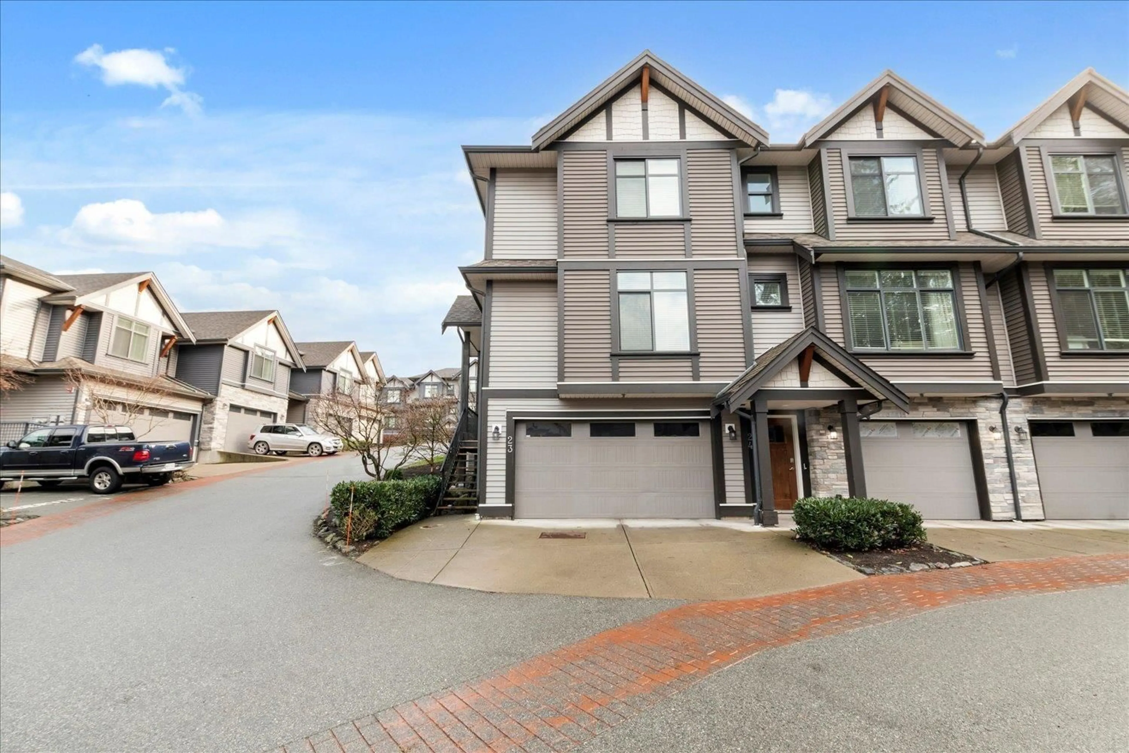 A pic from outside/outdoor area/front of a property/back of a property/a pic from drone, street for 23 - 5756 PROMONTORY ROAD, Chilliwack British Columbia V2R0V8