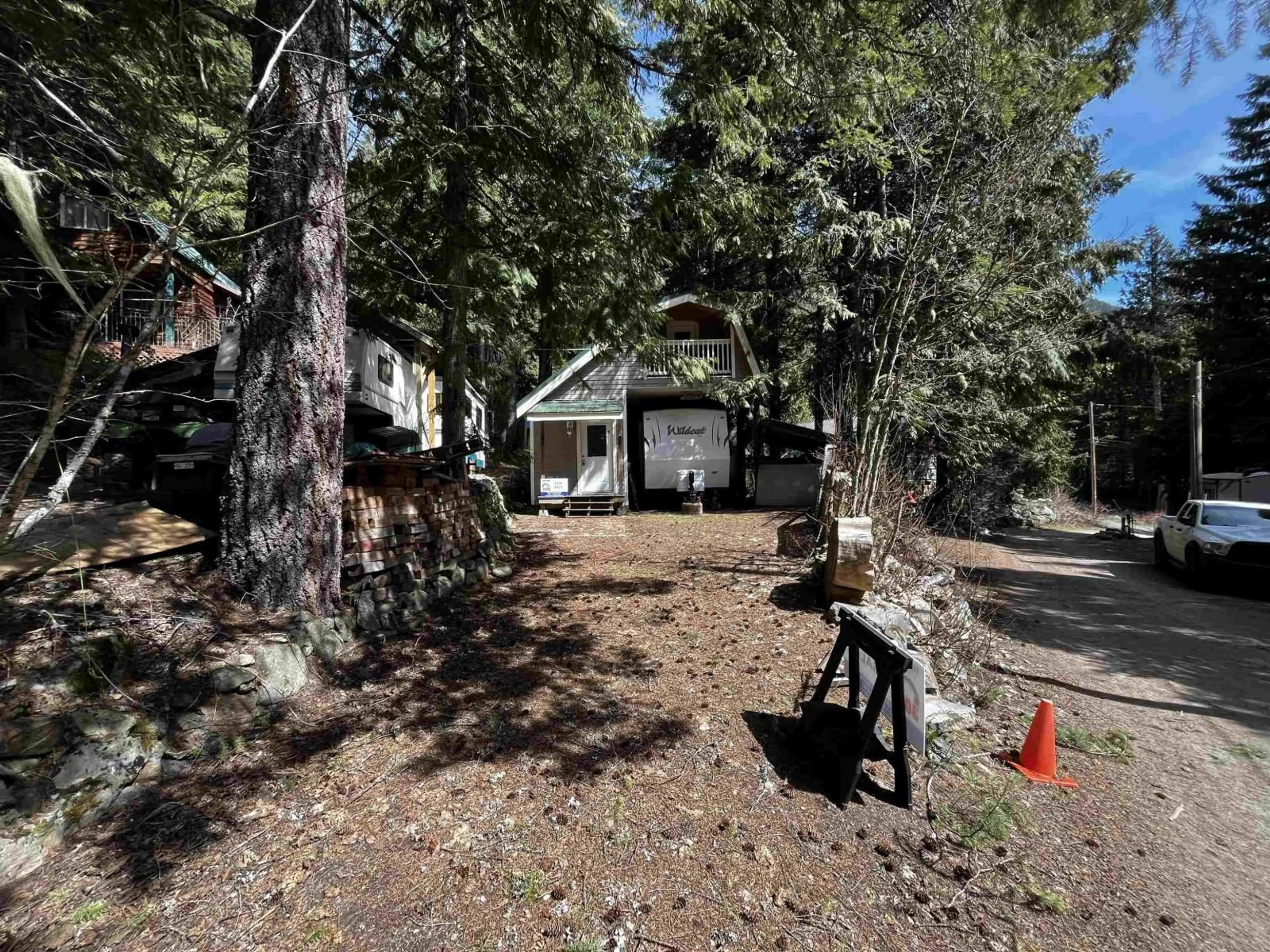 A pic from outside/outdoor area/front of a property/back of a property/a pic from drone, forest/trees view for H44 STRAWBERRY LANE, Sunshine Valley British Columbia V0X1L5