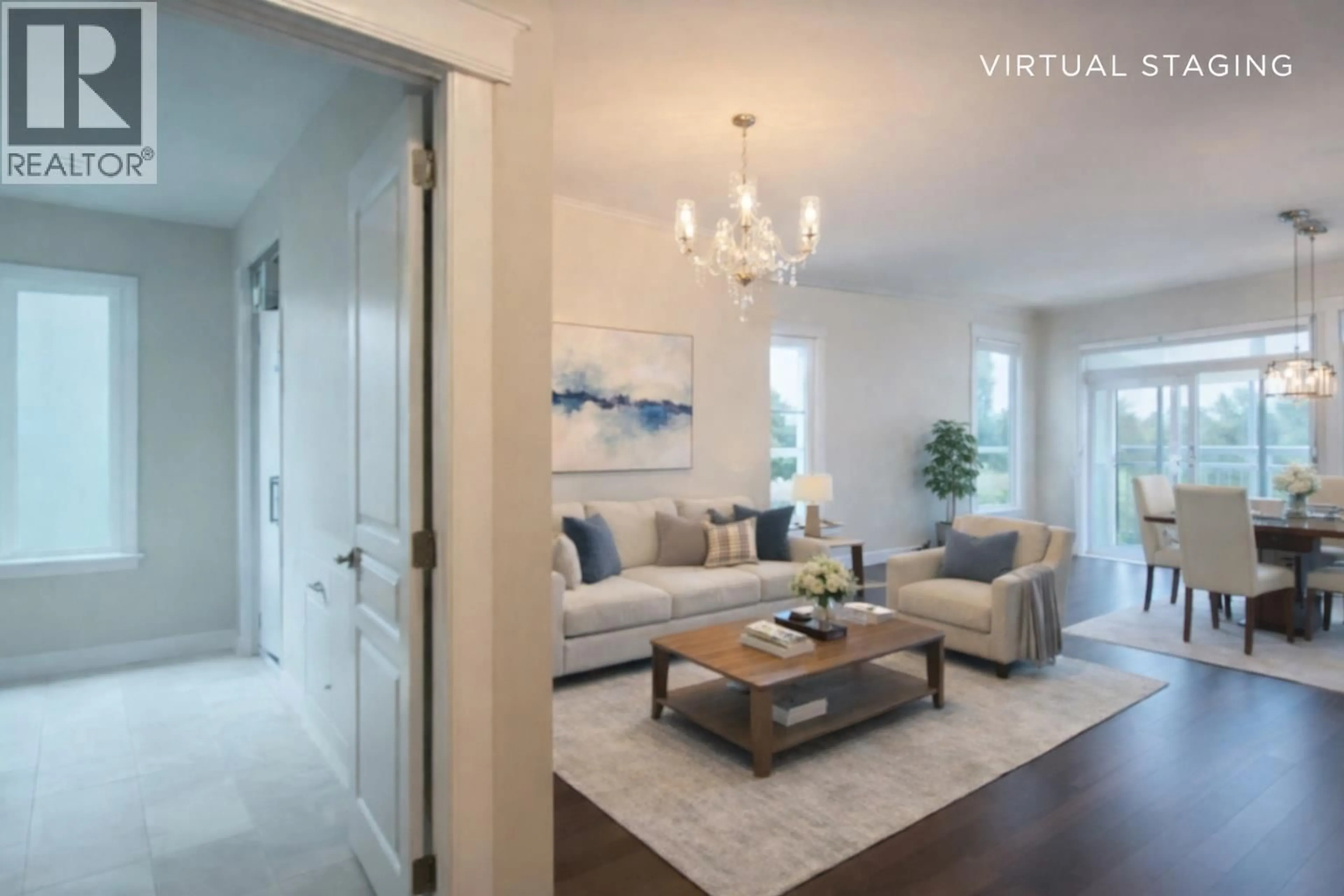 Living room with furniture, unknown for 420 - 9399 ODLIN ROAD, Richmond British Columbia V6X0J6