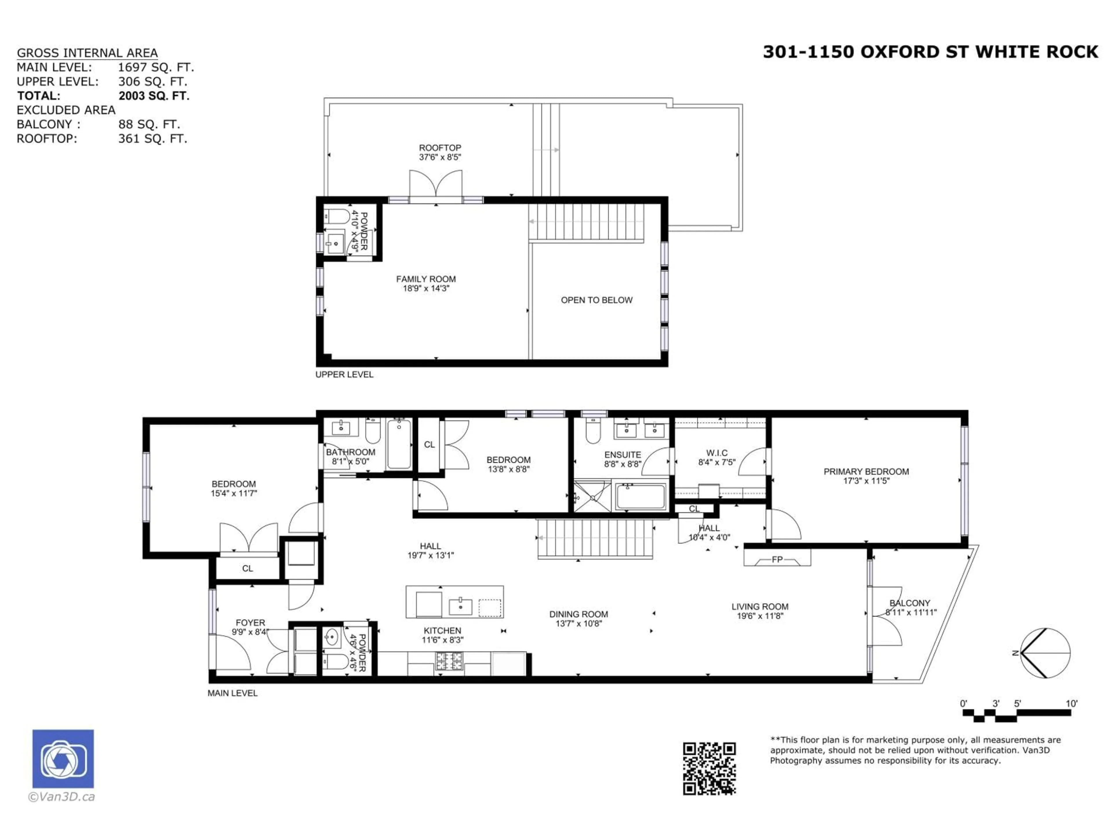 Floor plan for 301 - 1150 OXFORD STREET, White Rock British Columbia V4B0B3