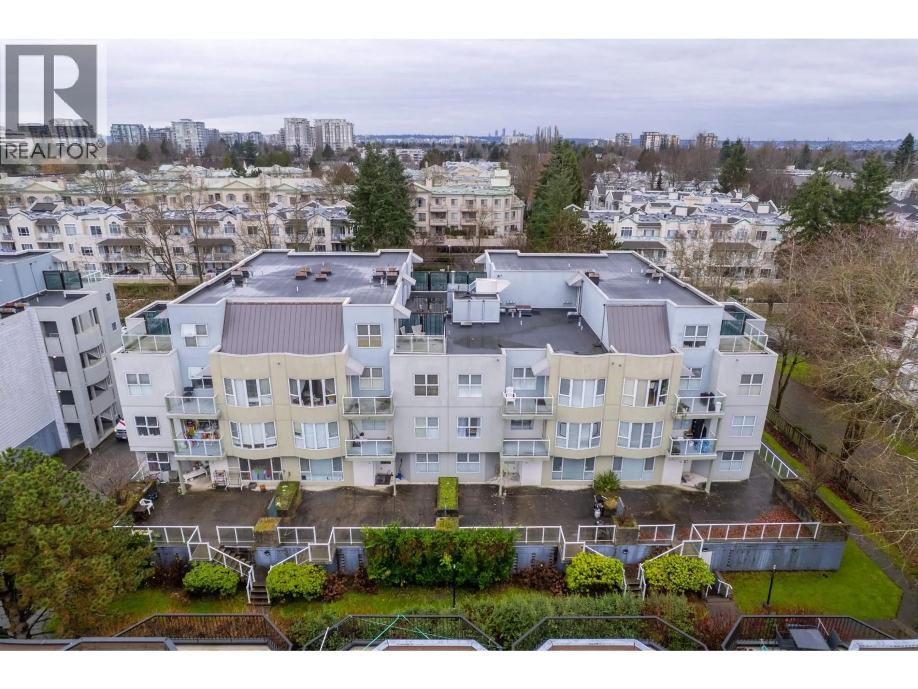 A pic from outside/outdoor area/front of a property/back of a property/a pic from drone, city buildings view from balcony for 106 - 8660 JONES ROAD, Richmond British Columbia V6Y1L8
