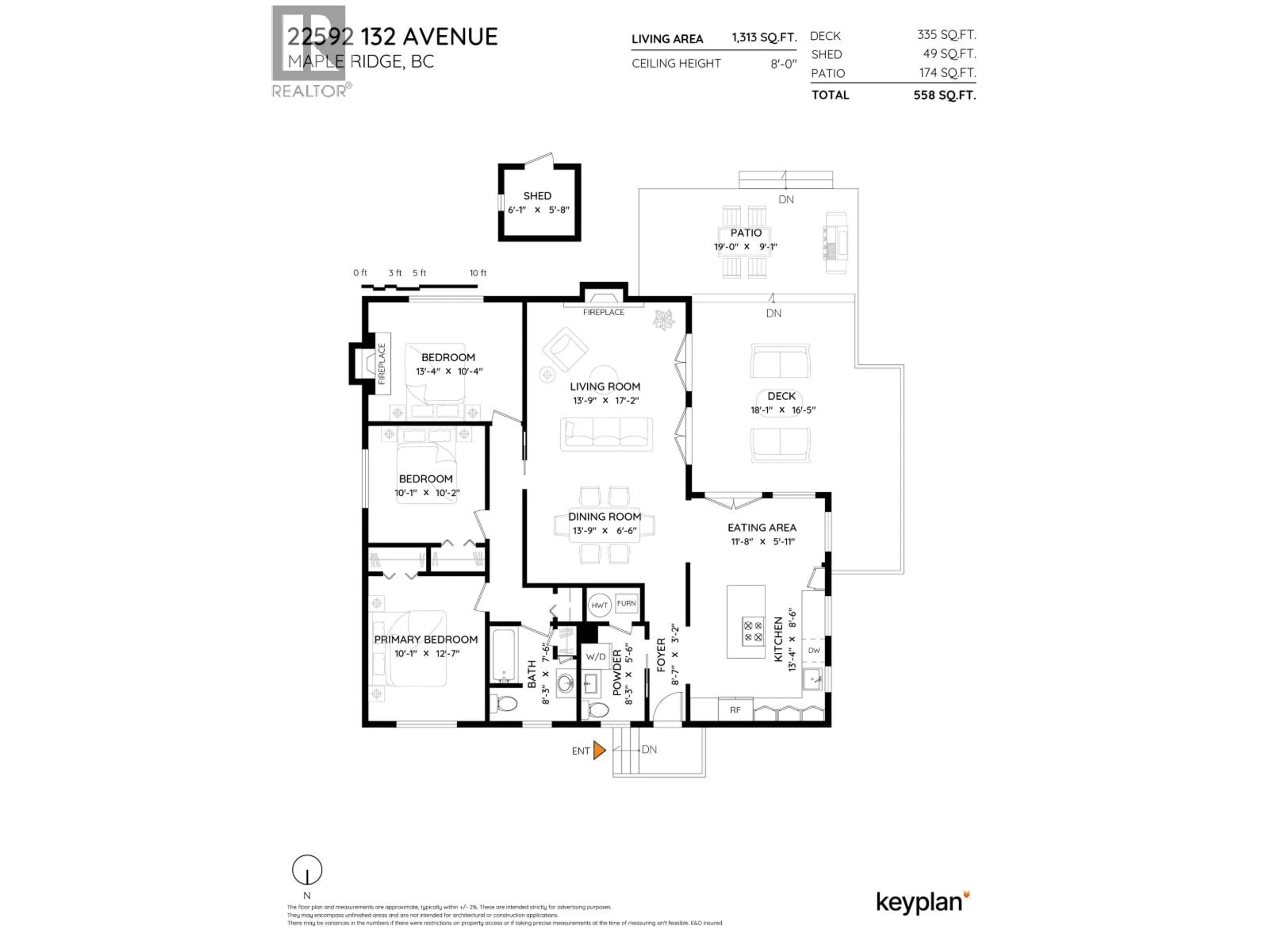 Floor plan for 22592 132 AVENUE, Maple Ridge British Columbia V4R2R2
