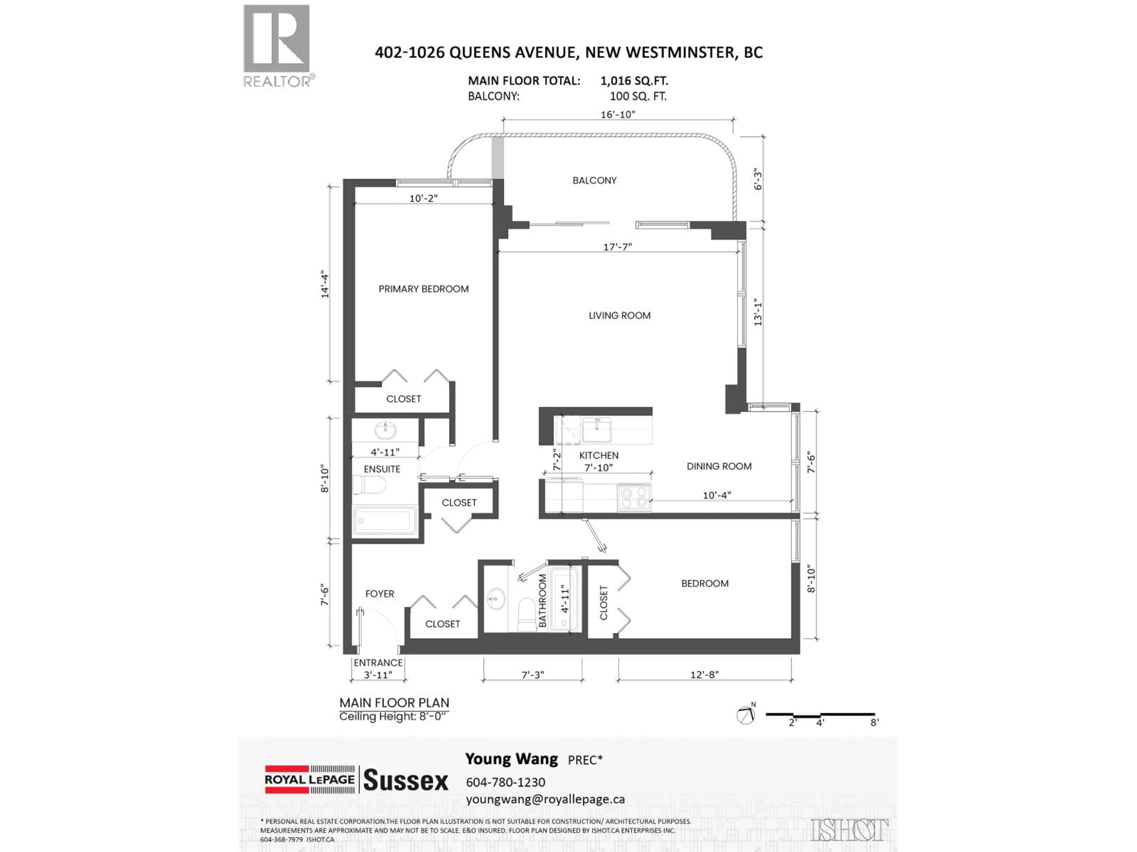 Floor plan for 402 - 1026 QUEENS AVENUE, New Westminster British Columbia V3M6B2