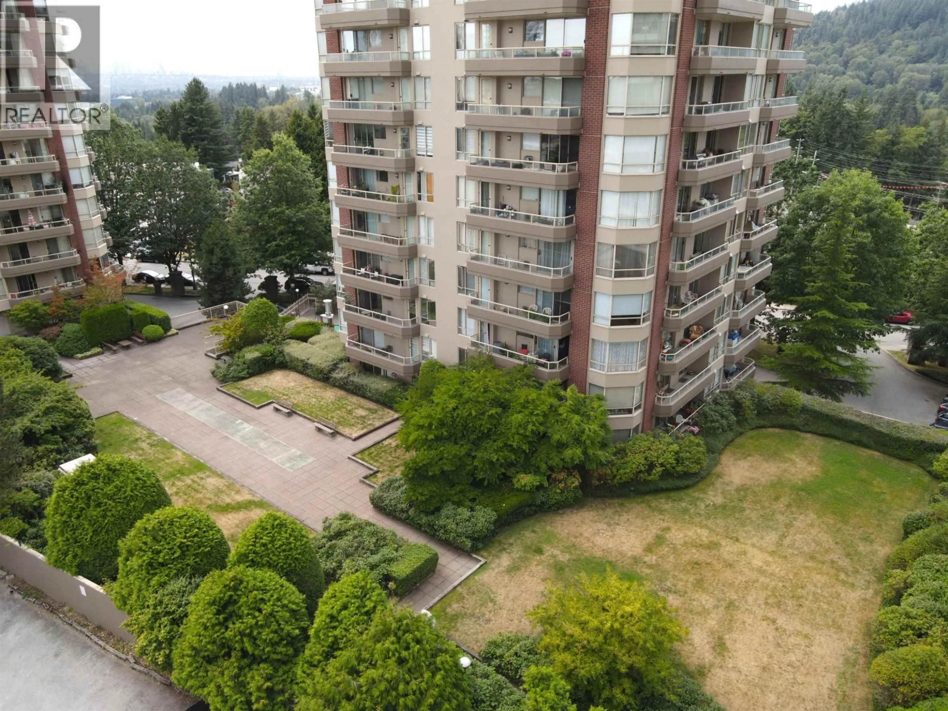 A pic from outside/outdoor area/front of a property/back of a property/a pic from drone, city buildings view from balcony for 903 - 738 FARROW STREET, Coquitlam British Columbia V3J7V4