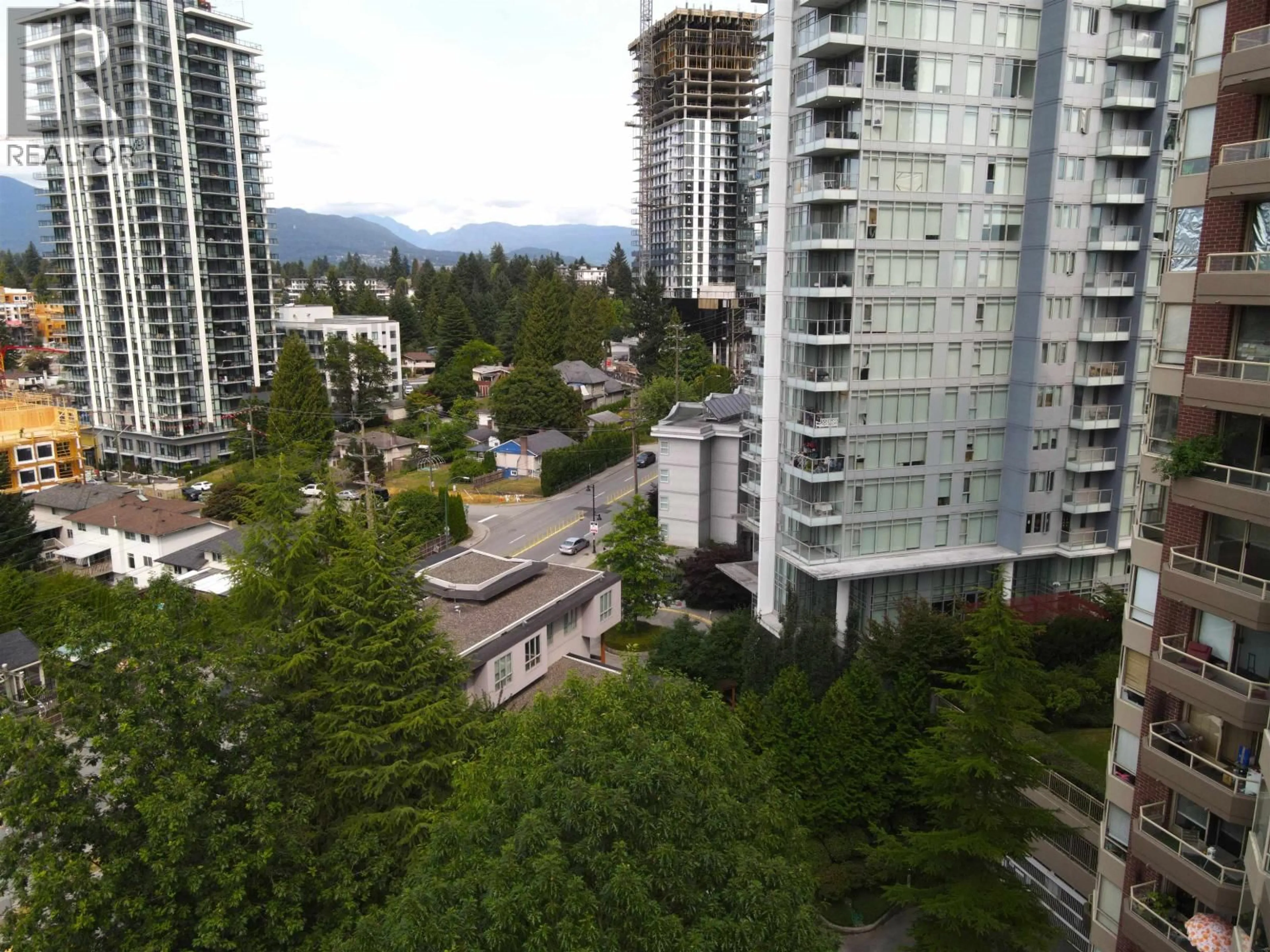 A pic from outside/outdoor area/front of a property/back of a property/a pic from drone, city buildings view from balcony for 903 - 738 FARROW STREET, Coquitlam British Columbia V3J7V4