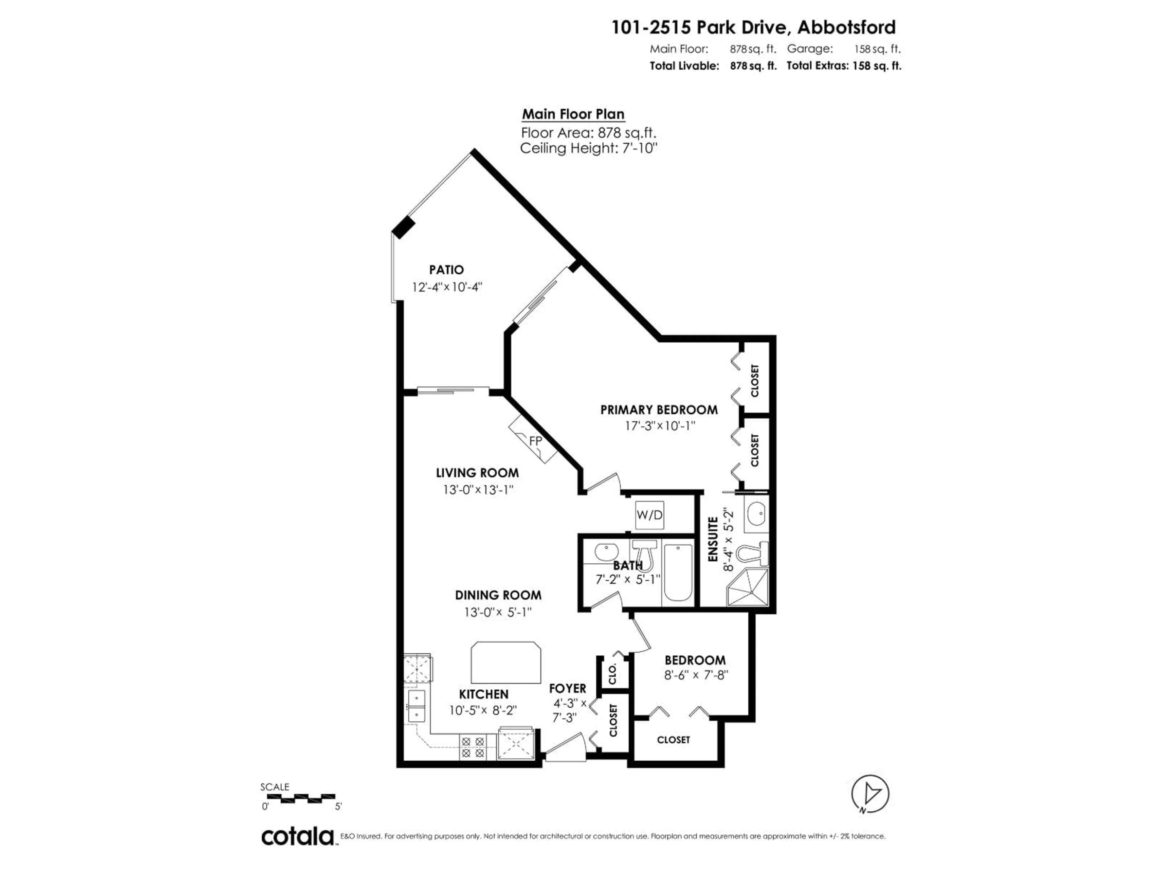 Floor plan for 101 - 2515 PARK DRIVE, Abbotsford British Columbia V2S4C5