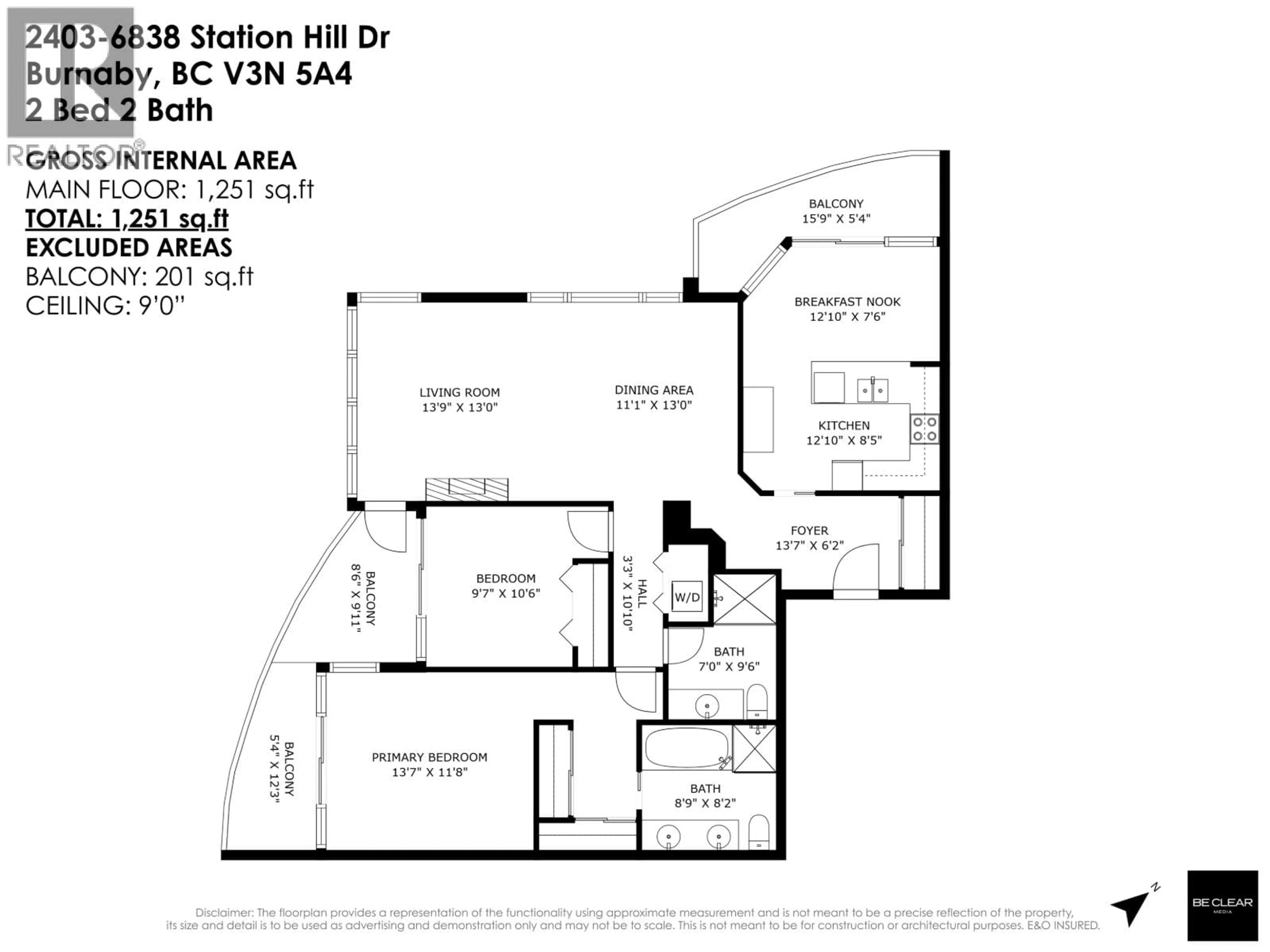 Floor plan for 2403 - 6838 STATION HILL DRIVE, Burnaby British Columbia V3N5A4