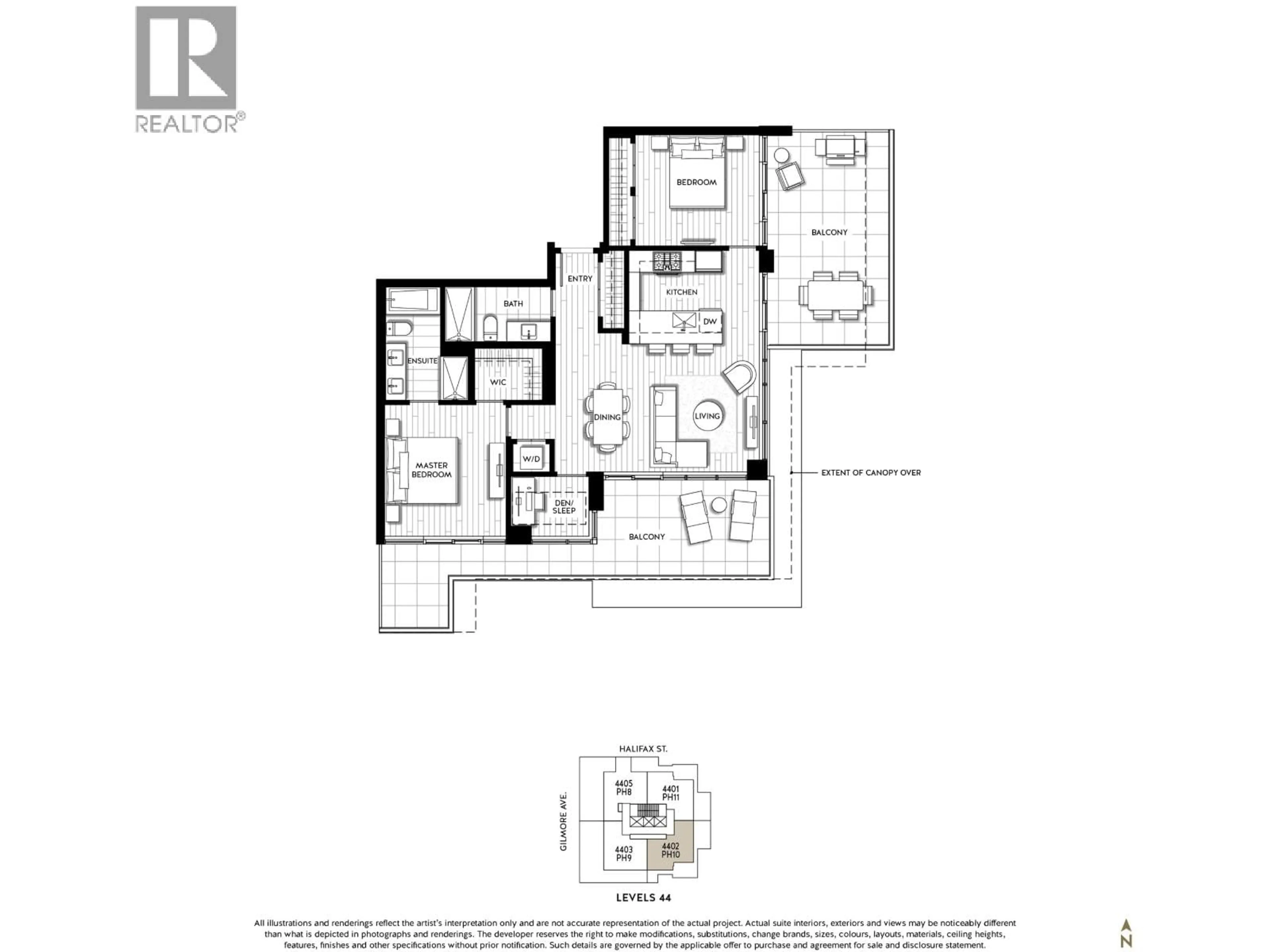Floor plan for 4402 - 1888 GILMORE AVENUE, Burnaby British Columbia V5C0L2