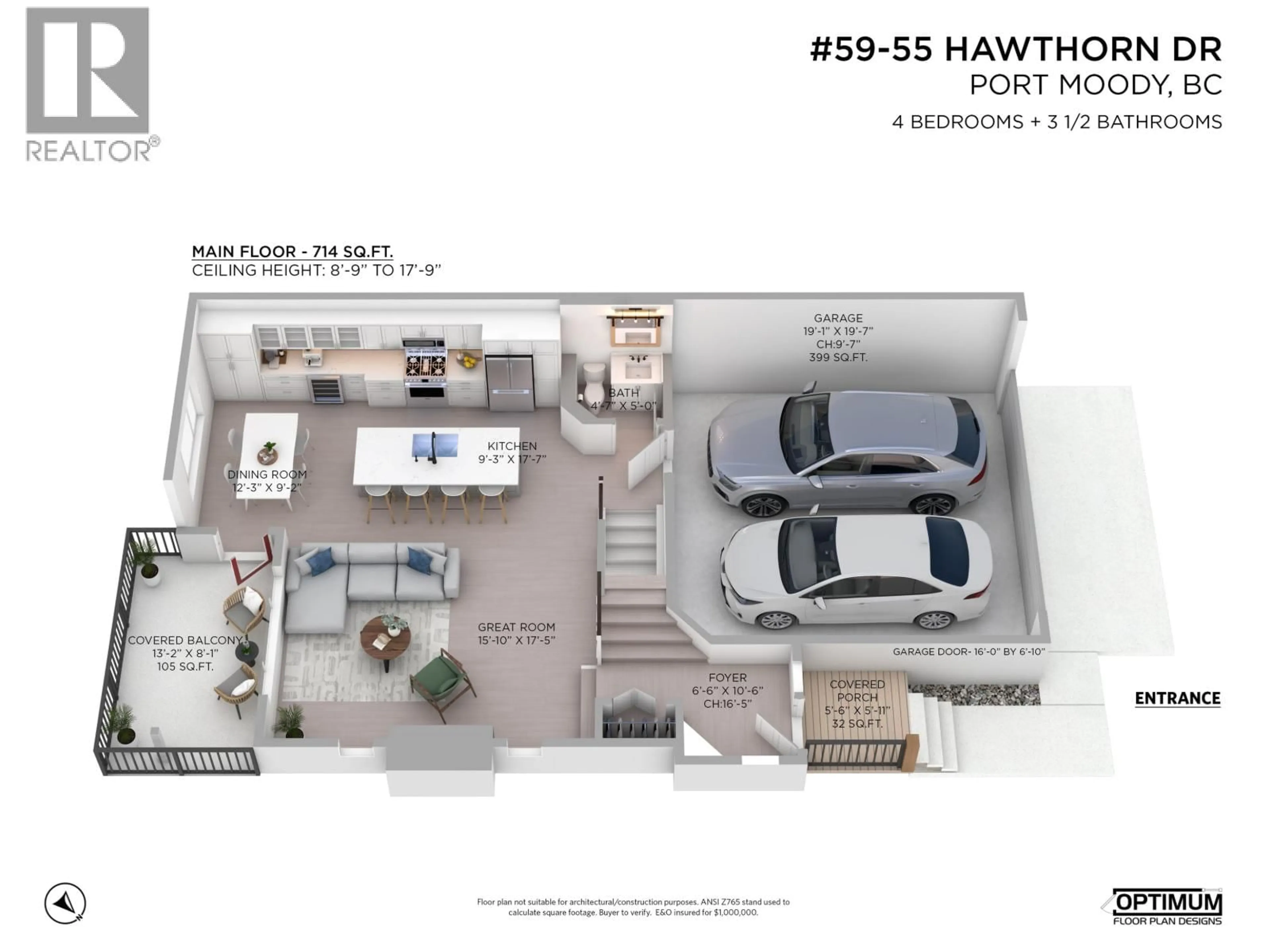 Floor plan for 59 - 55 HAWTHORN DRIVE, Port Moody British Columbia V3H0B3