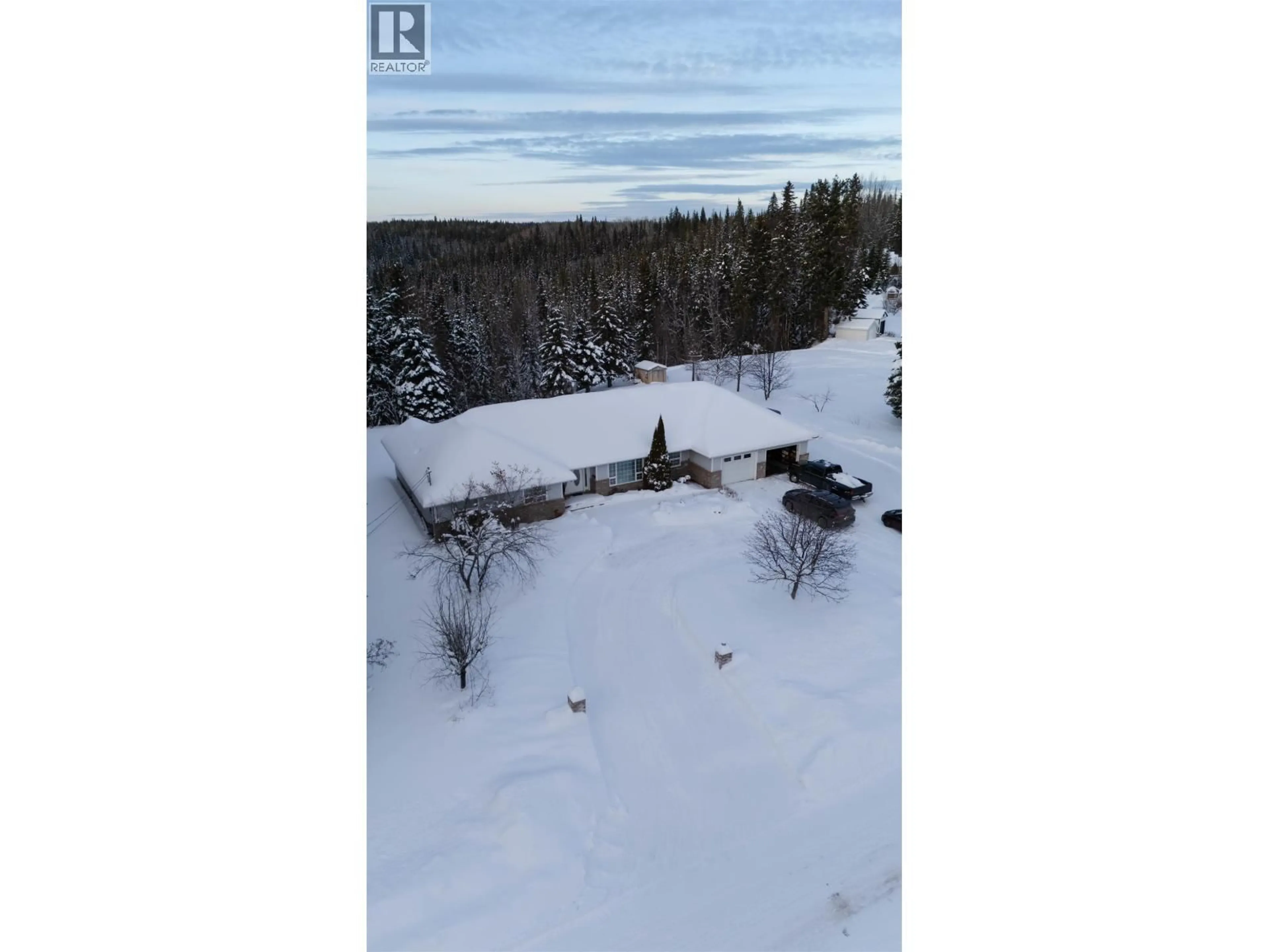 A pic from outside/outdoor area/front of a property/back of a property/a pic from drone, forest/trees view for 6843 VALLEYVIEW DRIVE, Prince George British Columbia V2K4C6