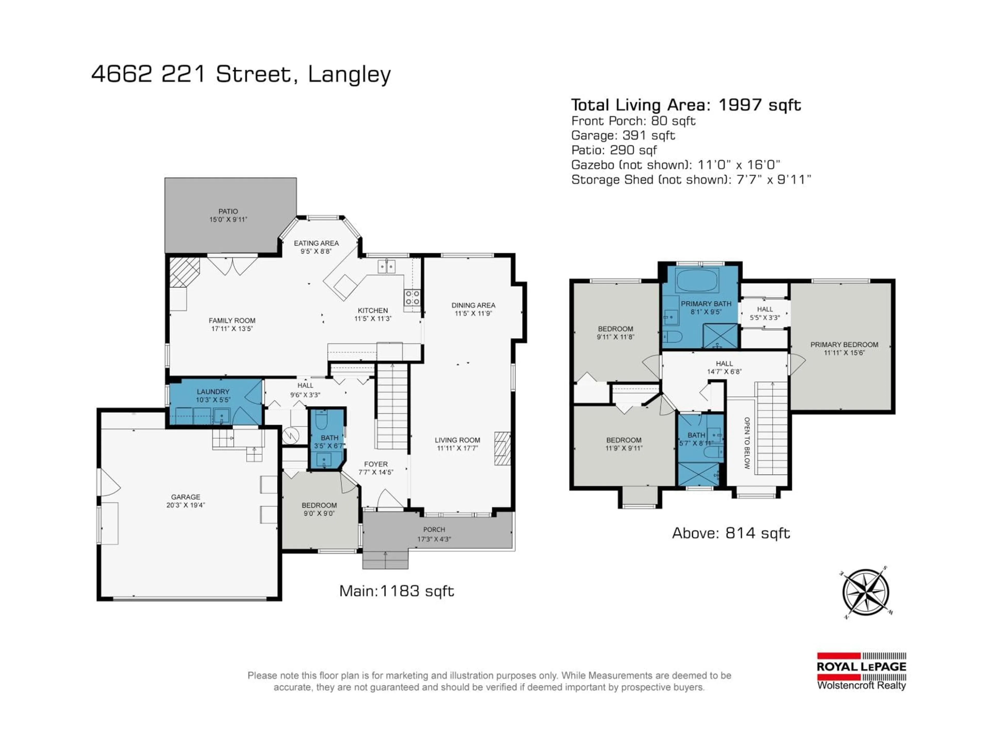 Floor plan for 4662 221 STREET, Langley British Columbia V2Z1A9