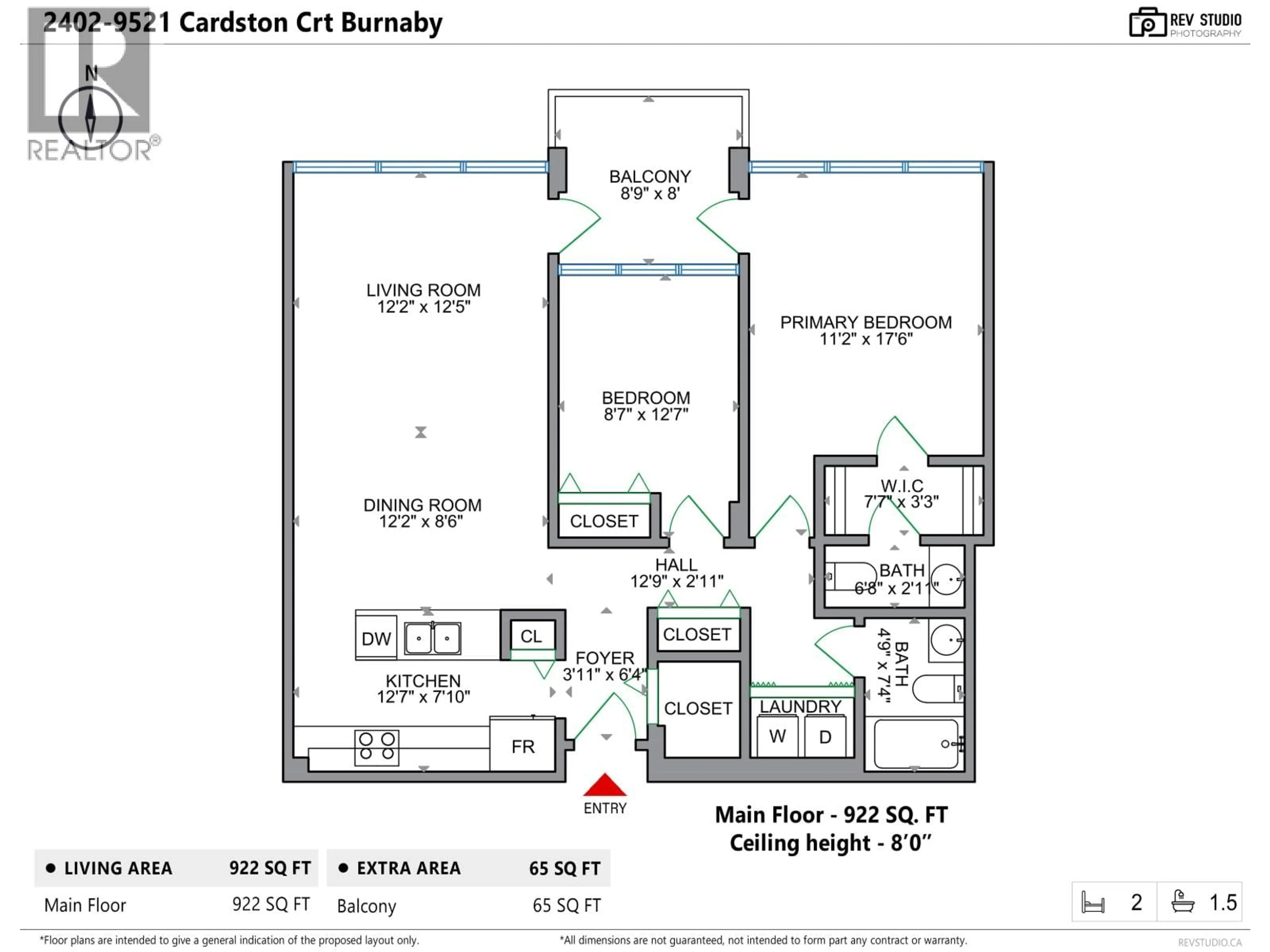 Floor plan for 2402 - 9521 CARDSTON COURT, Burnaby British Columbia V3N4R8