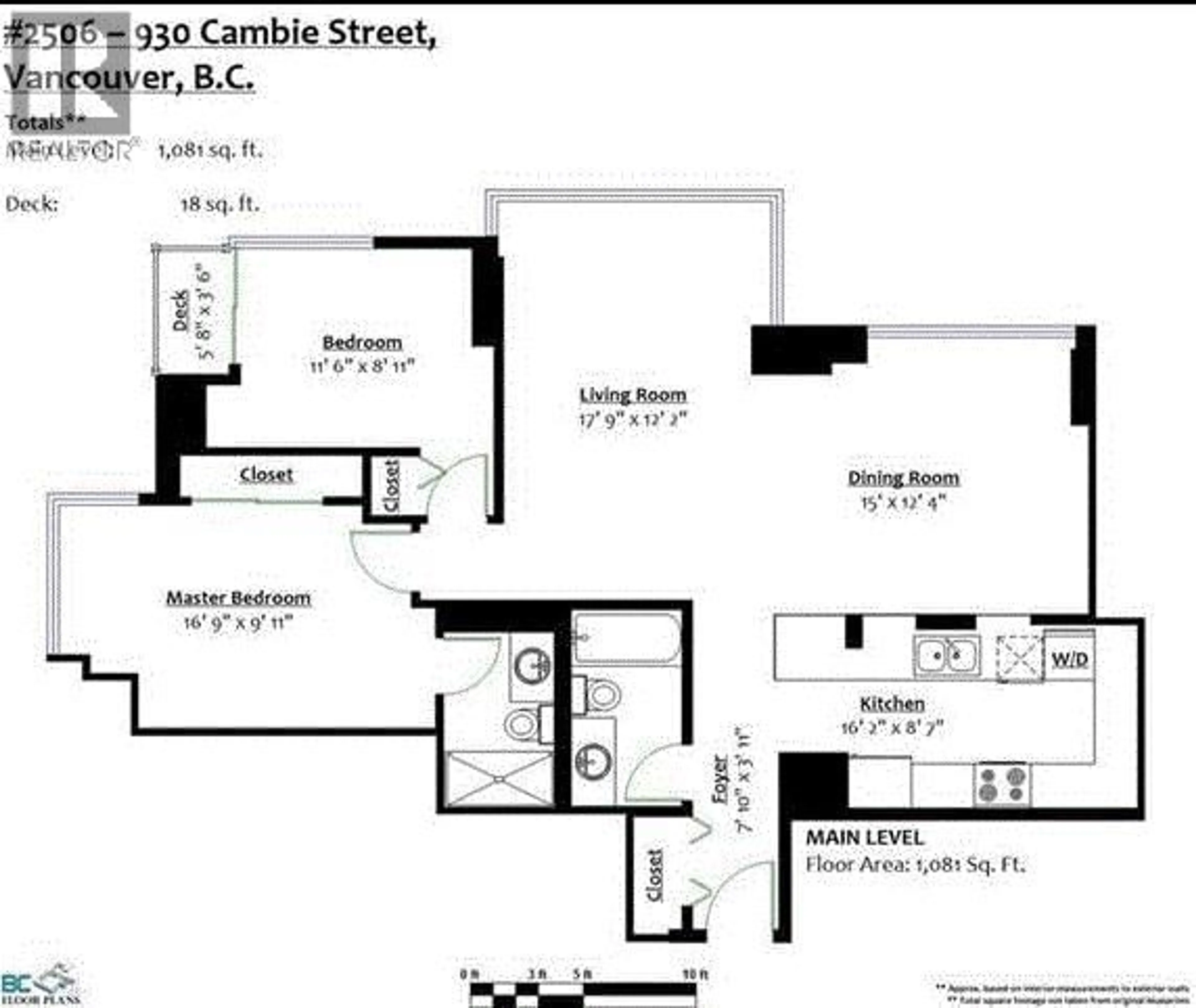 Floor plan for 2506 - 930 CAMBIE STREET, Vancouver British Columbia V6B5X6