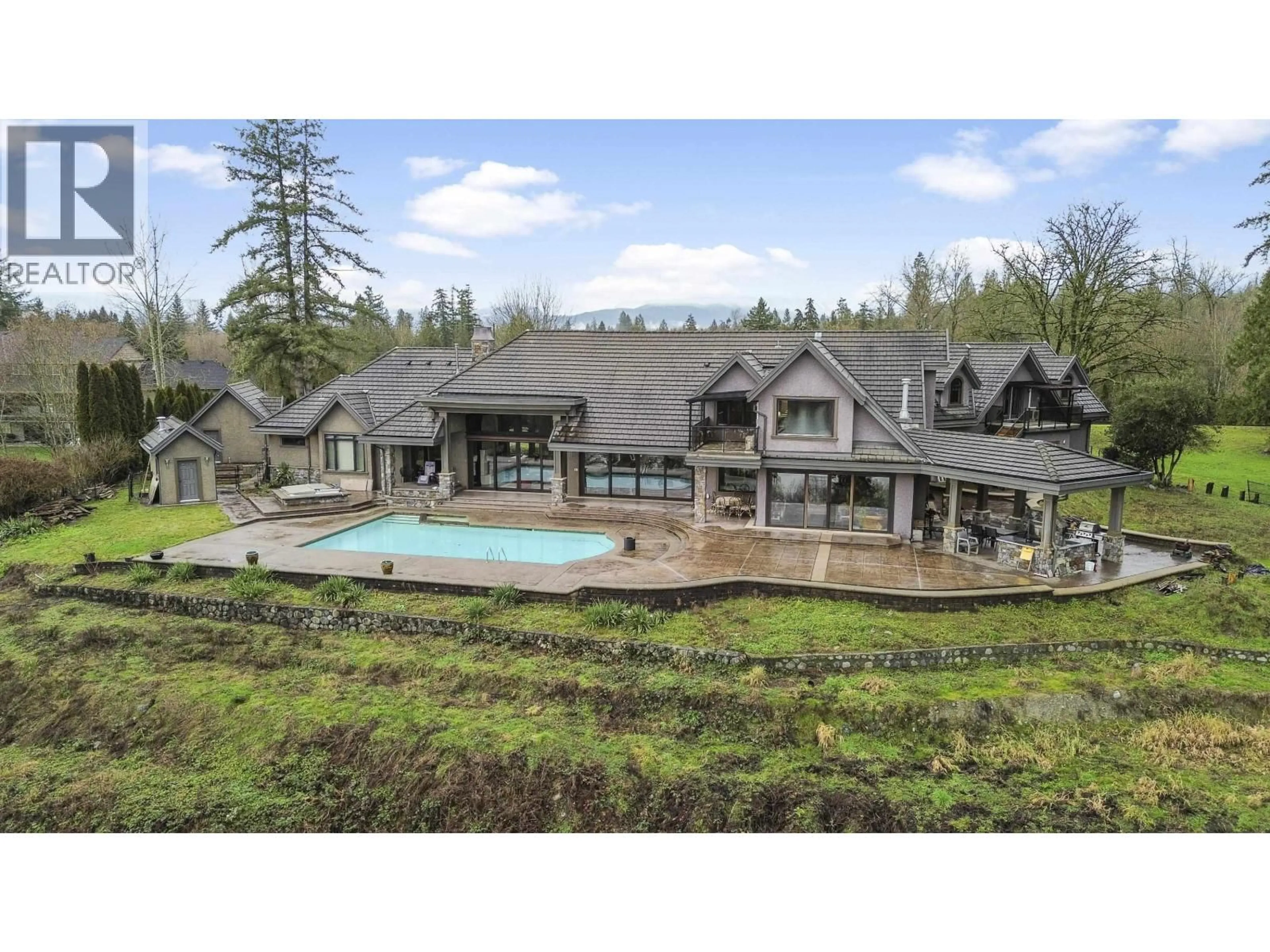 A pic from outside/outdoor area/front of a property/back of a property/a pic from drone, mountain view for 24228 RIVER ROAD, Maple Ridge British Columbia V2W1M2