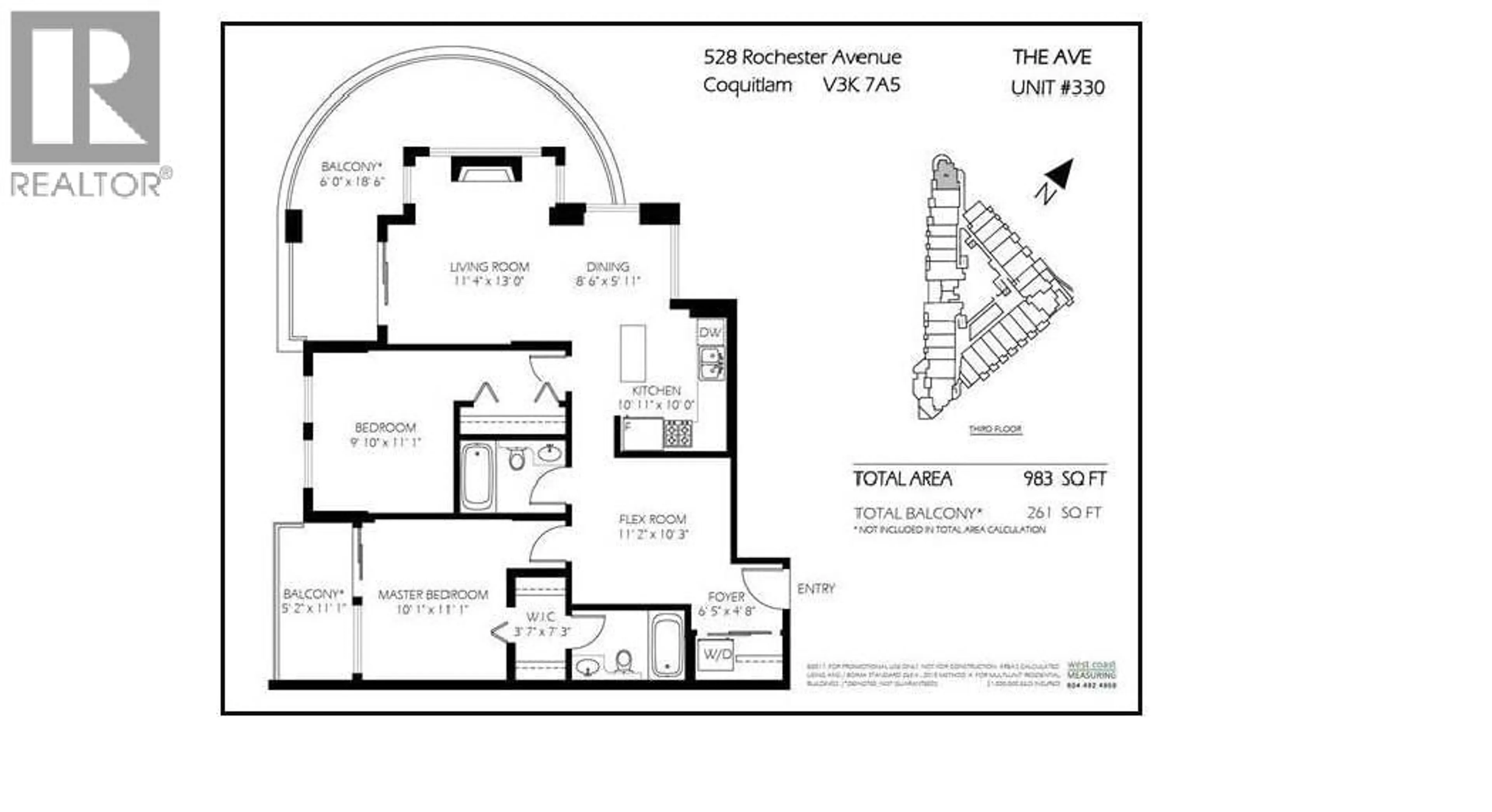Floor plan for 330 - 528 ROCHESTER AVENUE, Coquitlam British Columbia V3K7A5