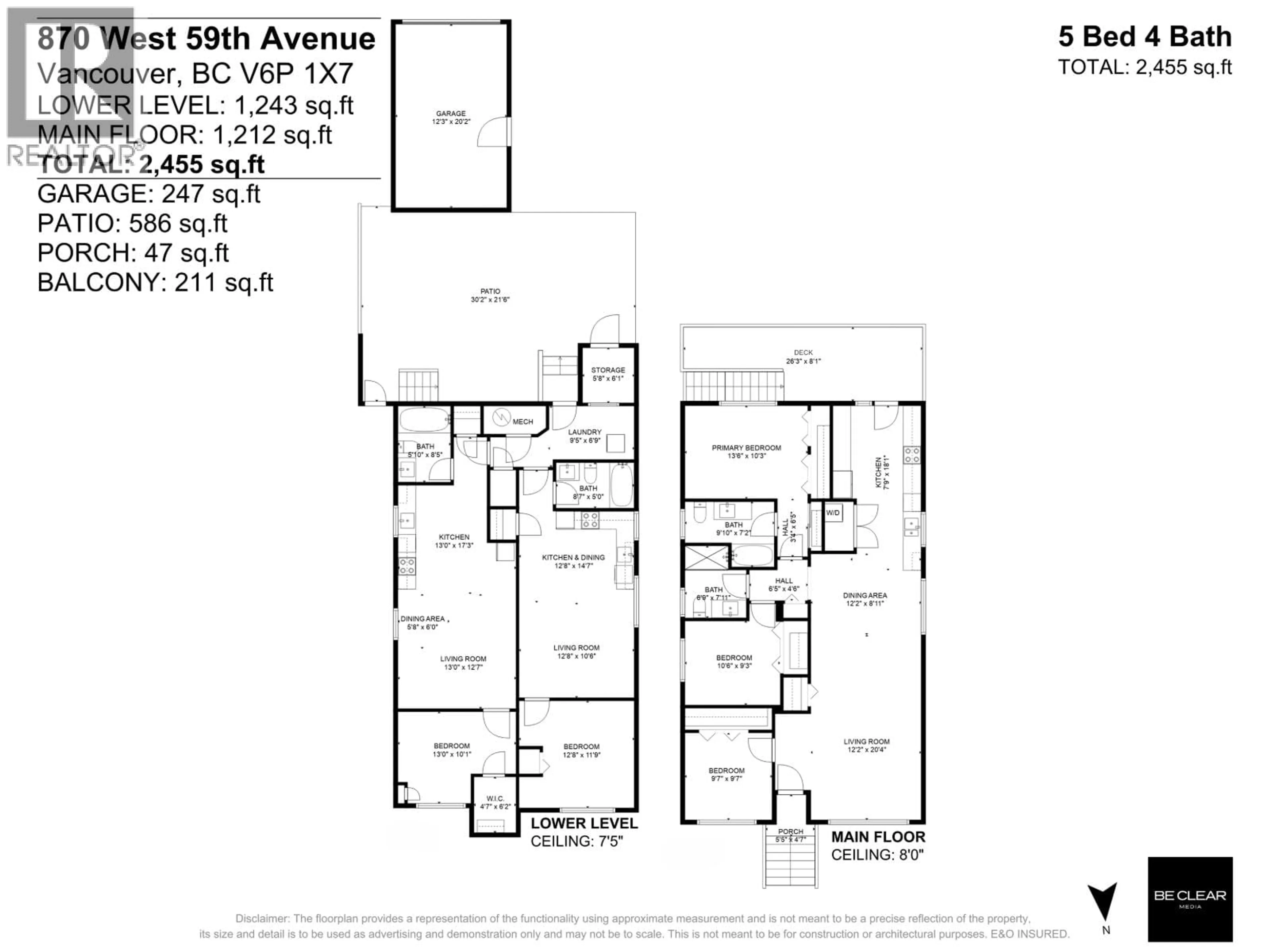 Floor plan for 870 59TH AVENUE, Vancouver British Columbia V6P1X7