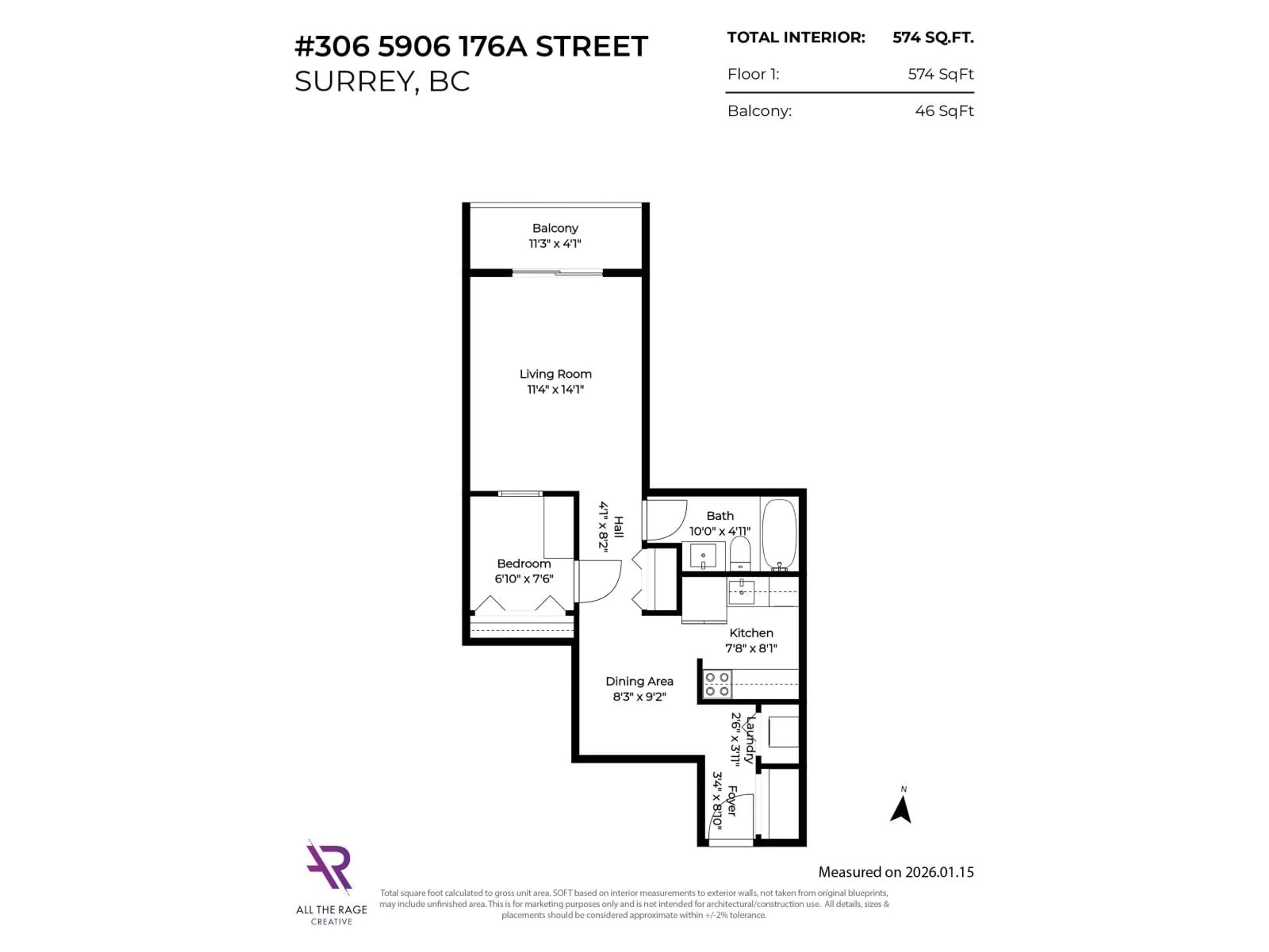 Floor plan for 306 - 5906 176A STREET, Surrey British Columbia V3S4H7
