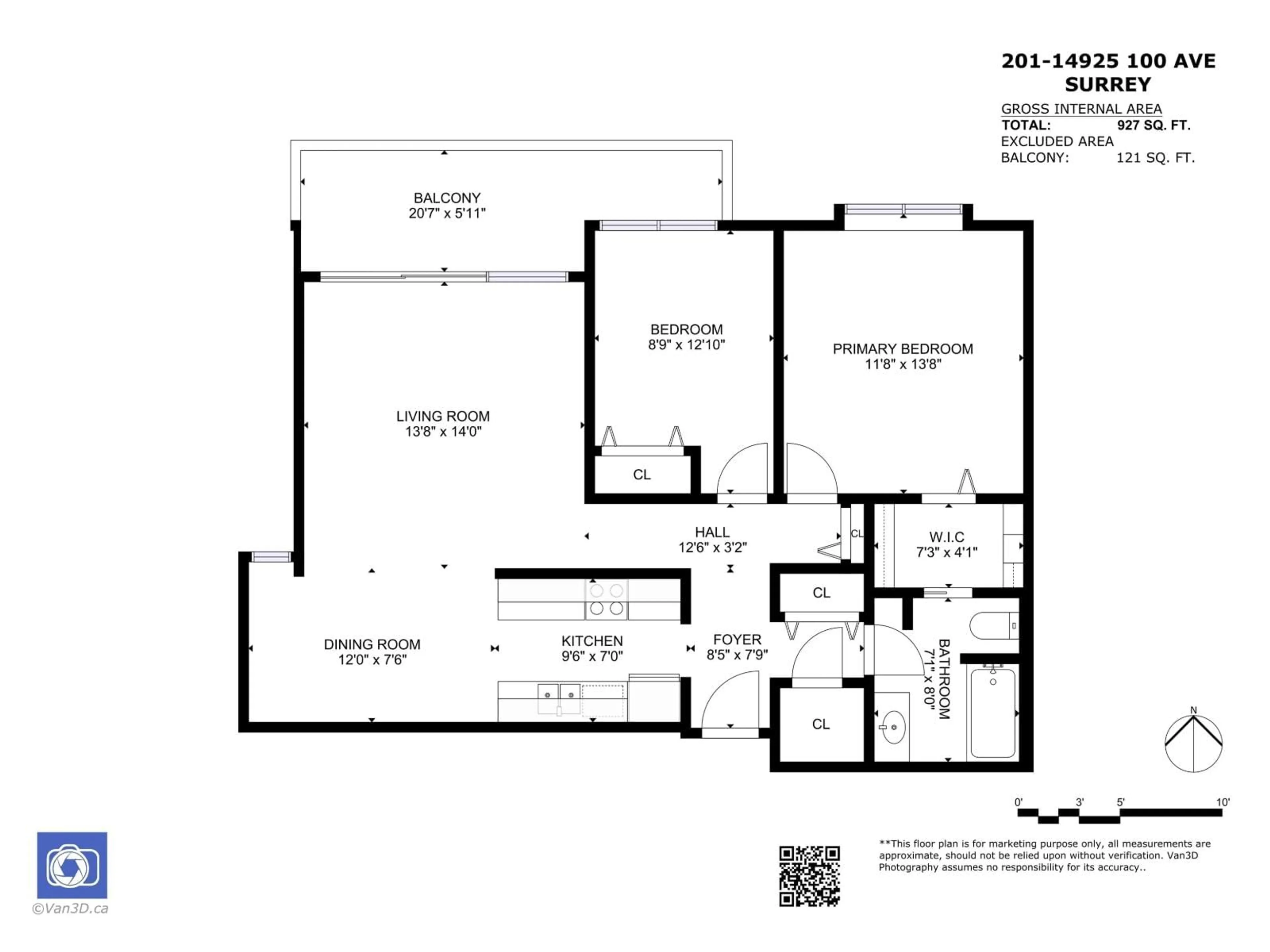 Floor plan for 201 - 14925 100 AVENUE, Surrey British Columbia V3R1J6