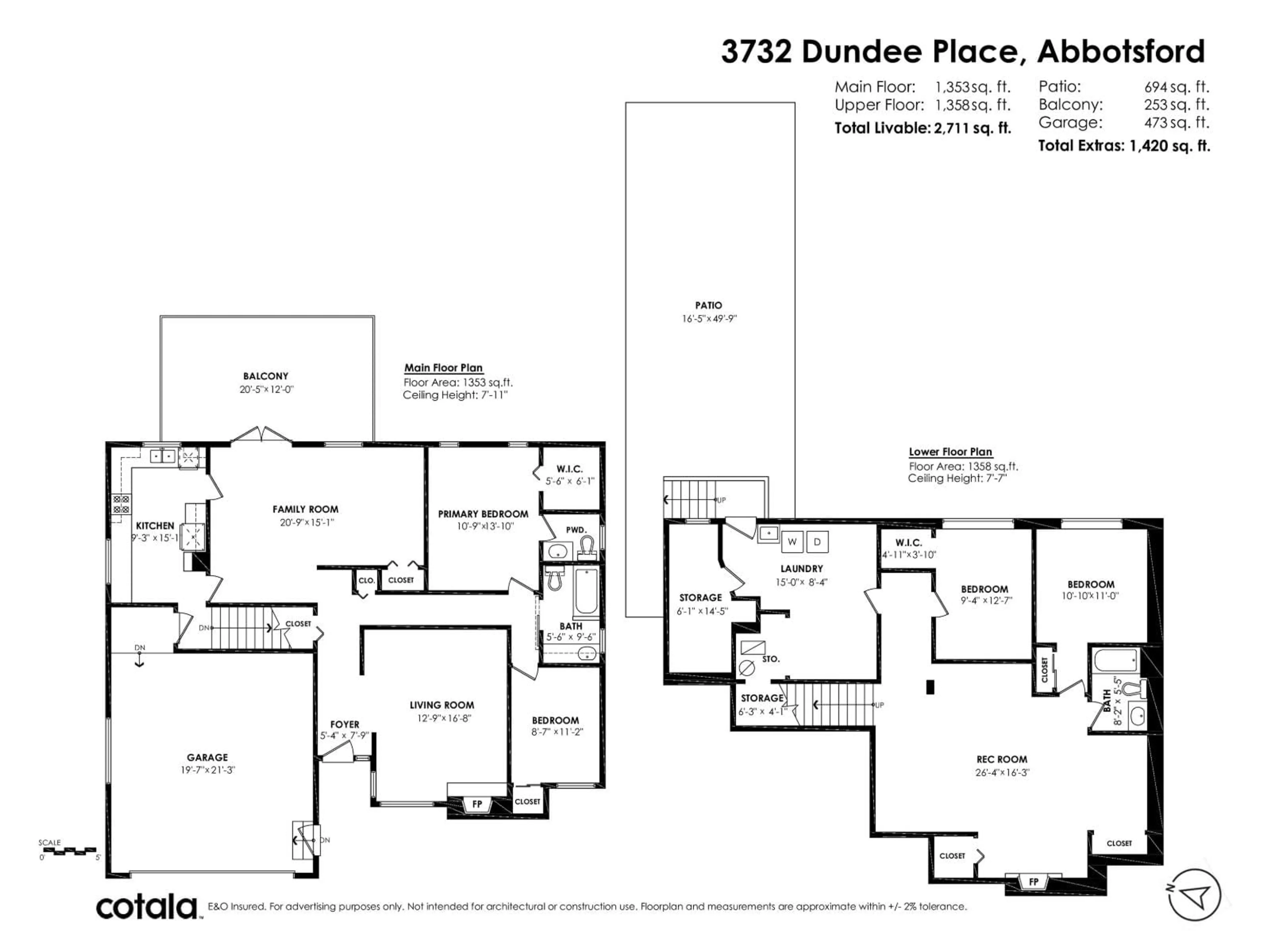 Floor plan for 3732 DUNDEE PLACE, Abbotsford British Columbia V2S7A5
