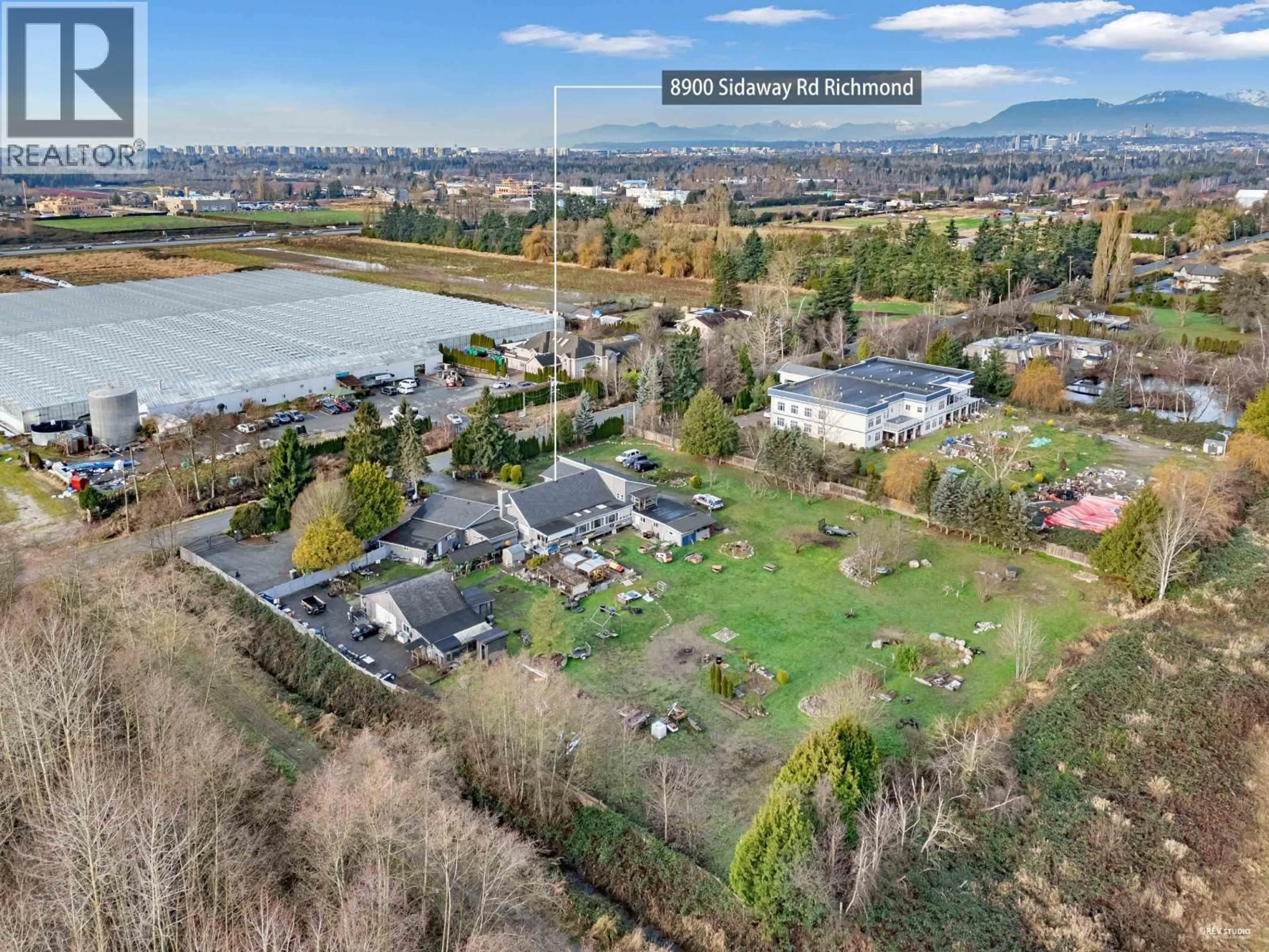 A pic from outside/outdoor area/front of a property/back of a property/a pic from drone, water/lake/river/ocean view for 8900 SIDAWAY ROAD, Richmond British Columbia V6W1G8