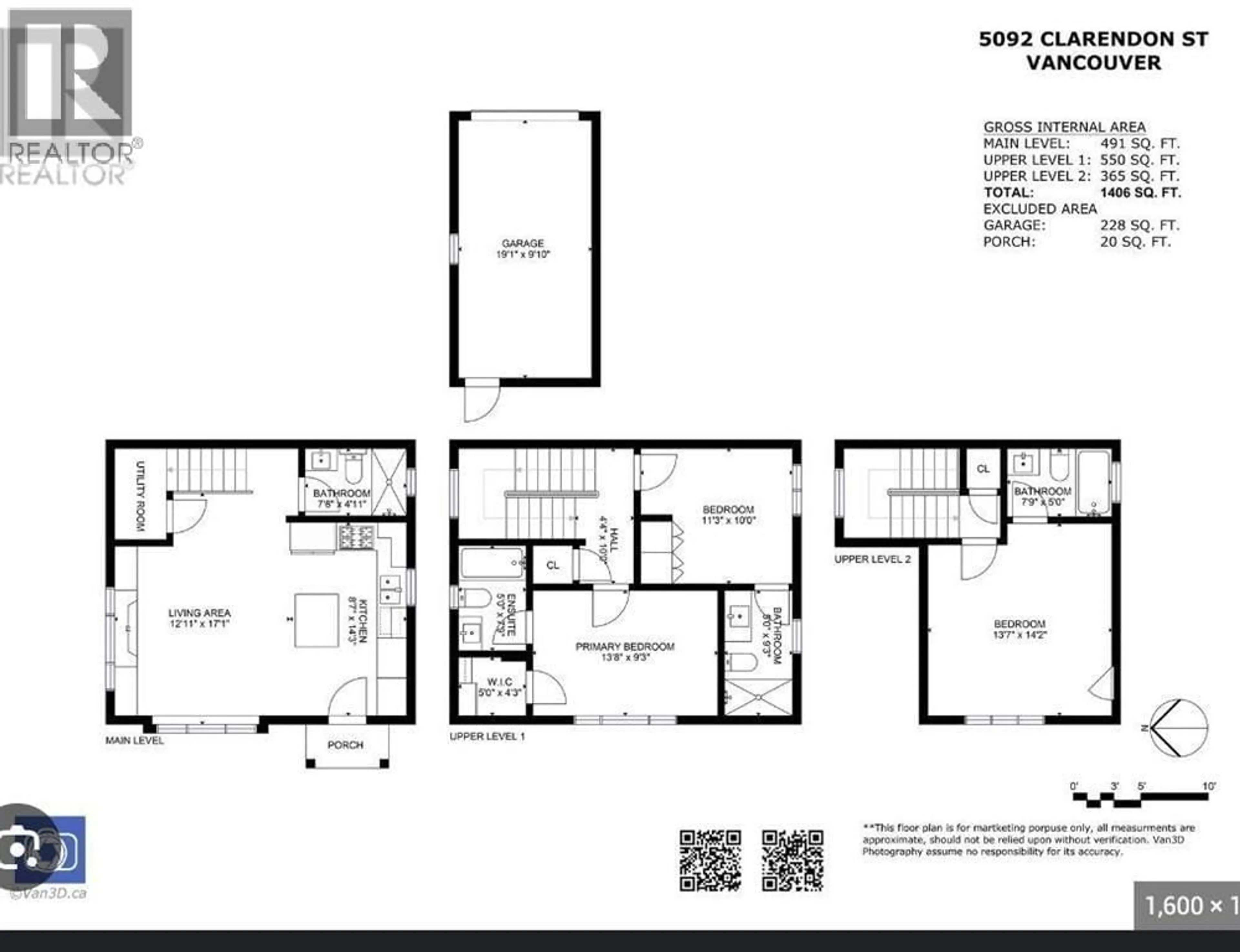 Floor plan for 5092 CLARENDON STREET, Vancouver British Columbia V5R3J5